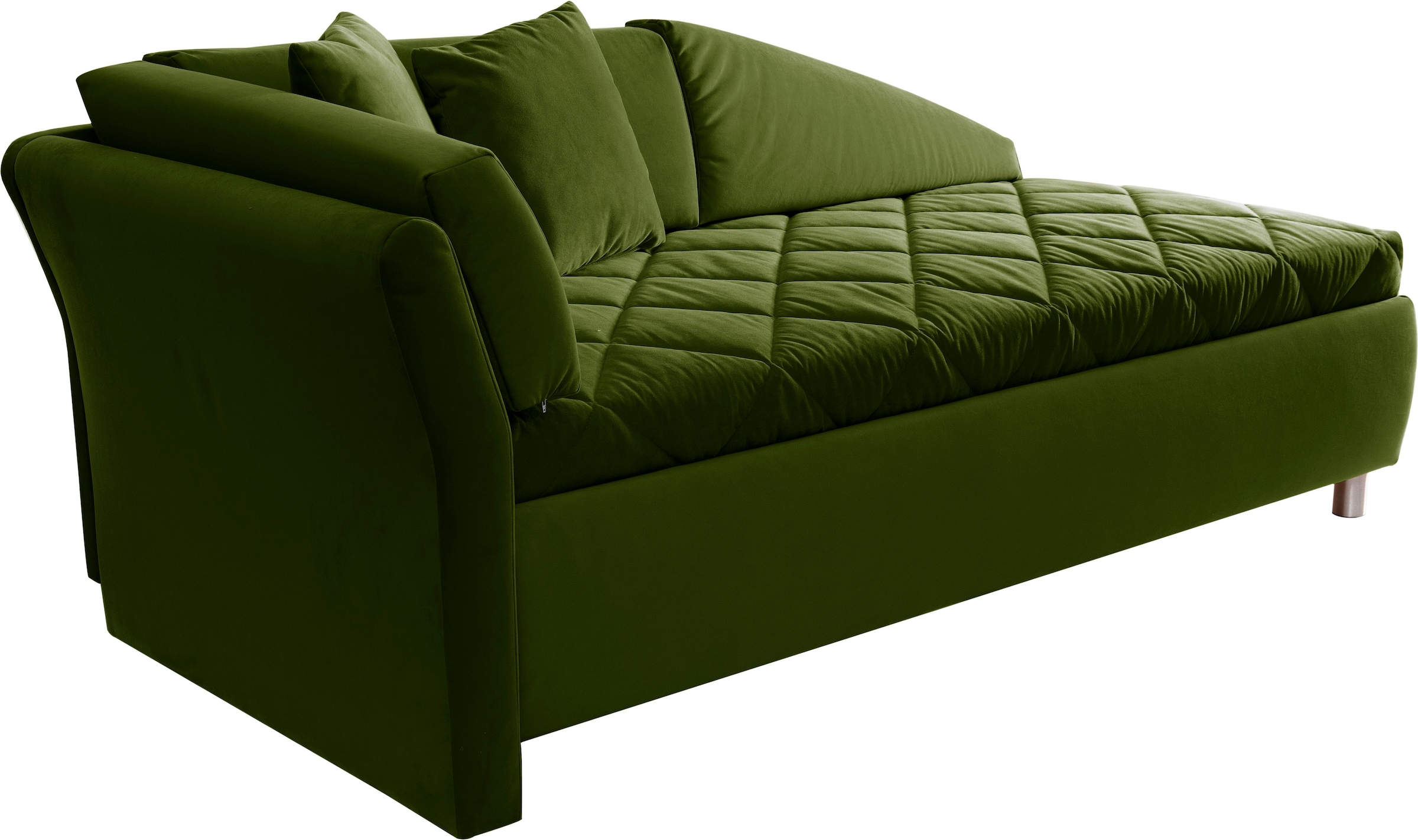 alina Schlafsofa, Bettkasten, Zierkissen-Set aus: 2 Stk. 40x40cm, 1 Stk. 30x30cm