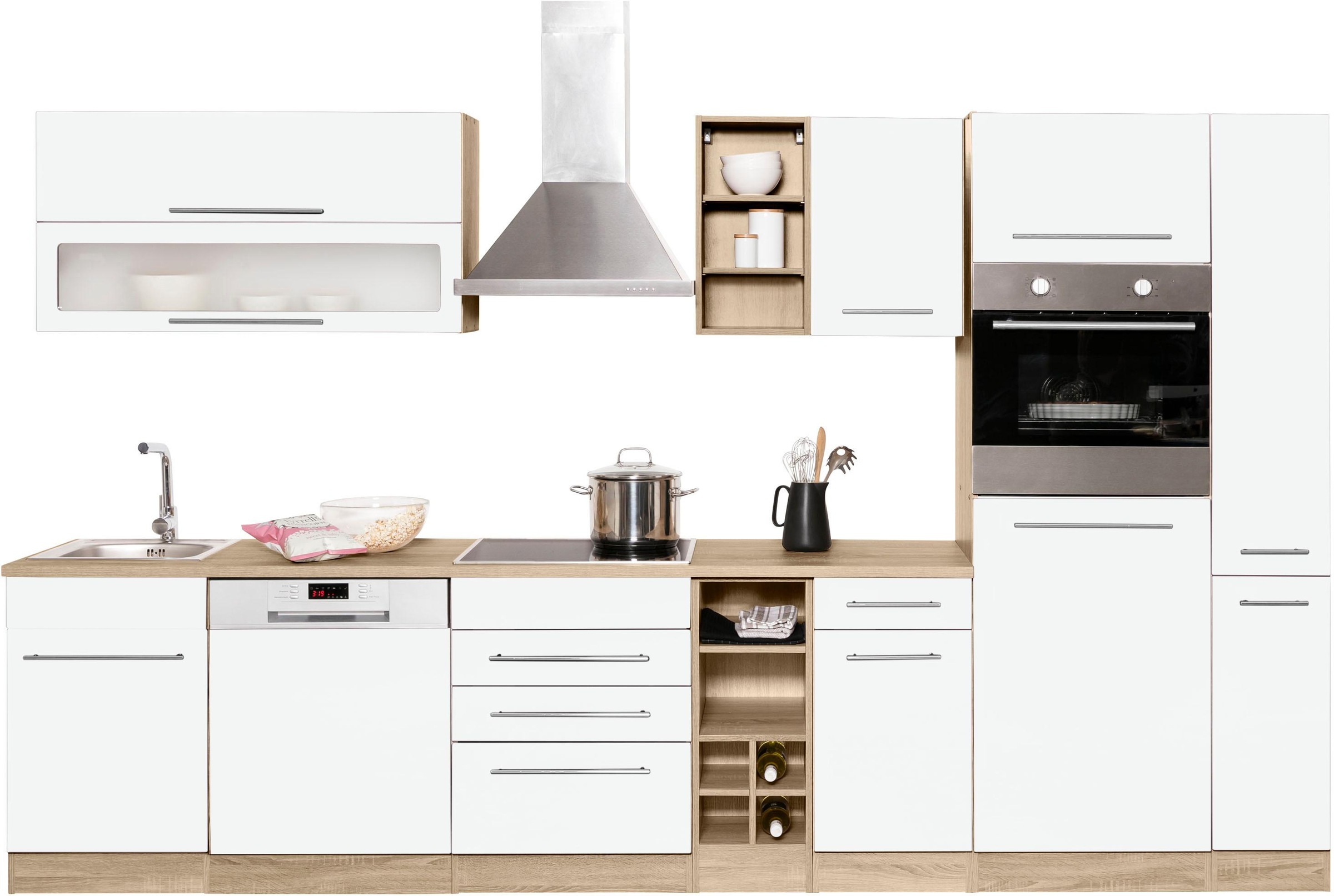 KOCHSTATION Küchenzeile »KS-Eton«, mit E-Geräten, Breite 330 cm