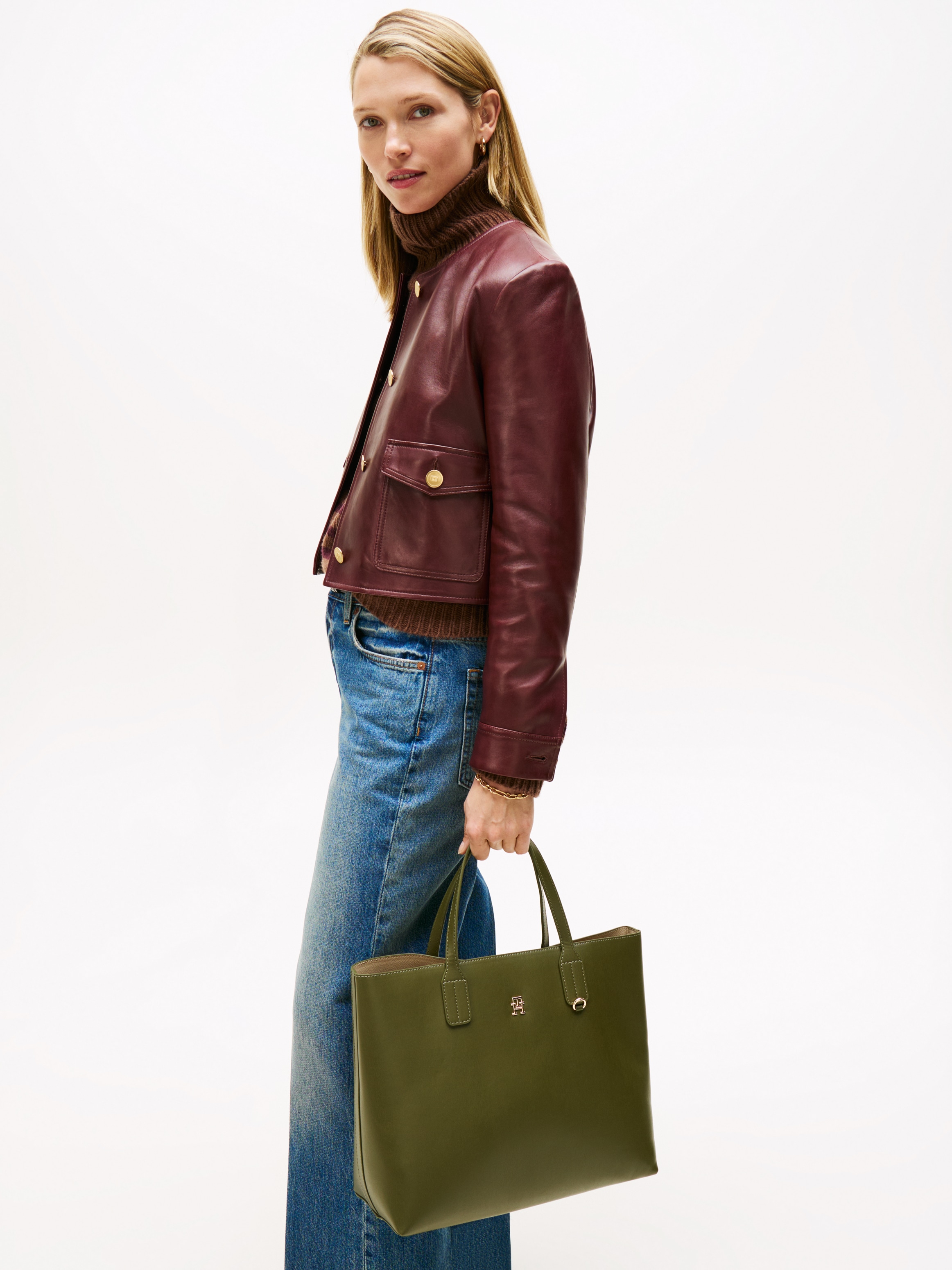 Tommy Hilfiger Satchel »TH ICON SATCHEL«, Damen Umhängetasche, Tragetasche mit Innentasche