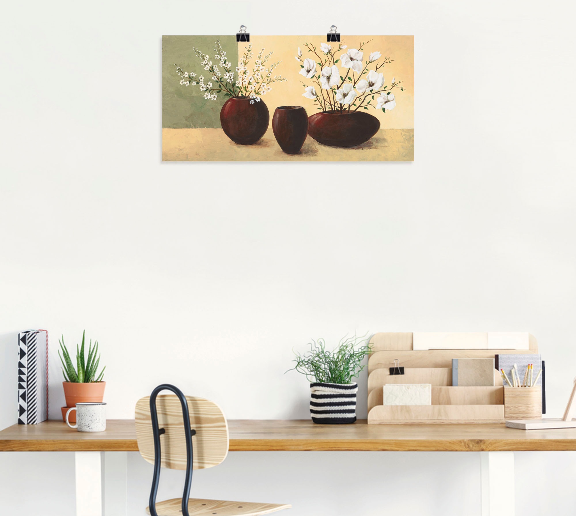 Artland Wandbild "Magnolien", Vasen & Töpfe, (1 St.), als Alubild, Outdoorb günstig online kaufen