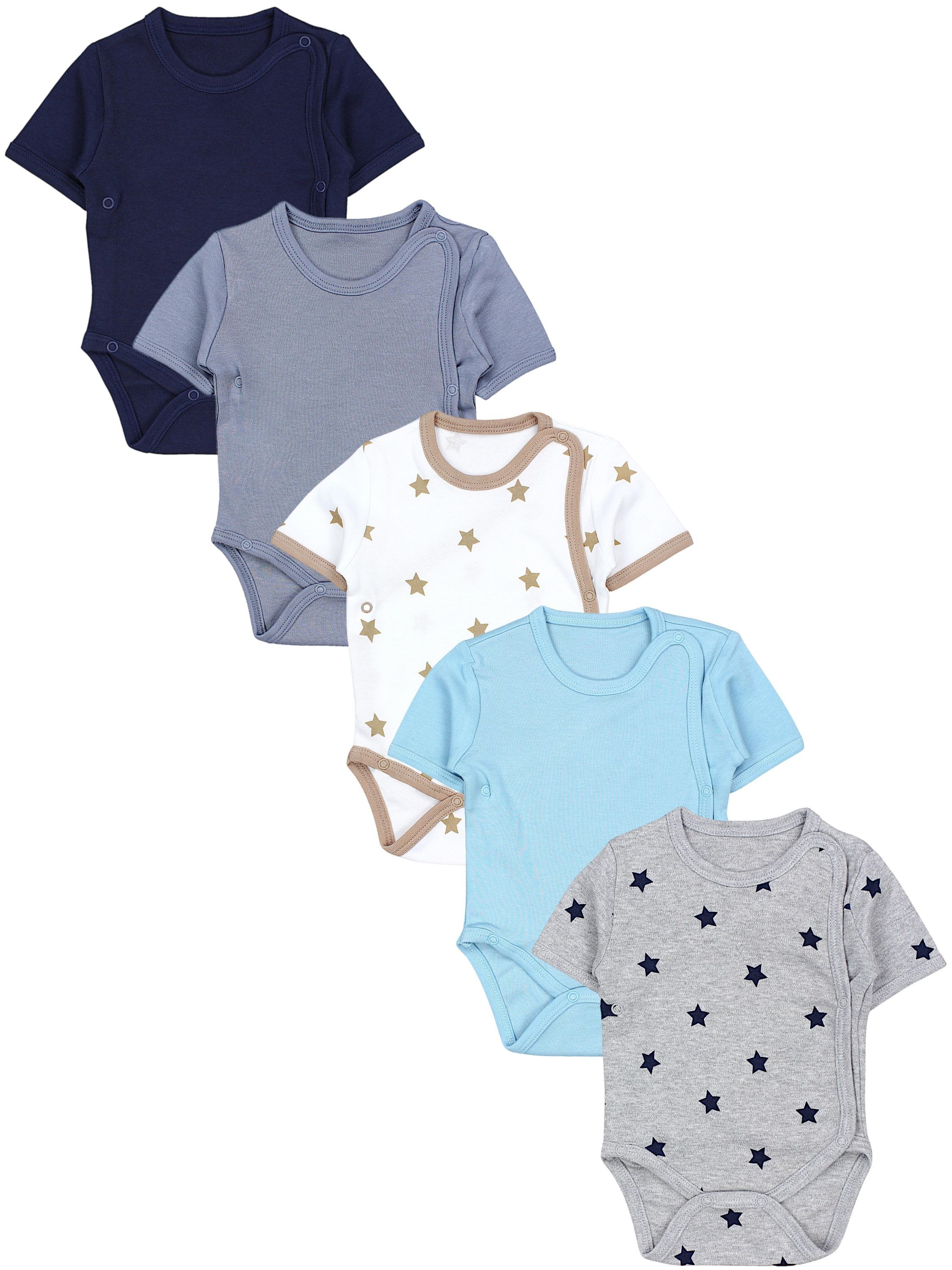 TupTam Kurzarmwickelbody "Wickelbody Baby Jungen Kurzarm Wickelbody 5er Set"