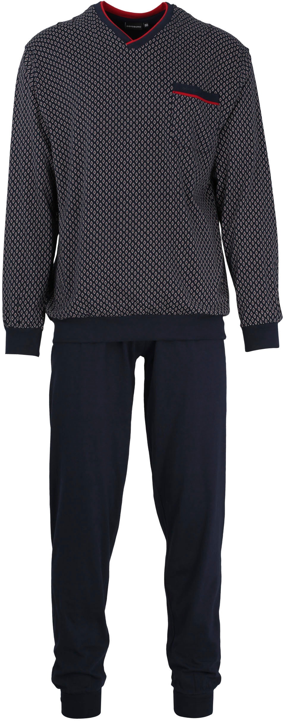 GÖTZBURG Pyjama »Manhattan«, (2 tlg.), mit praktischen Bündchen und Brusttasche