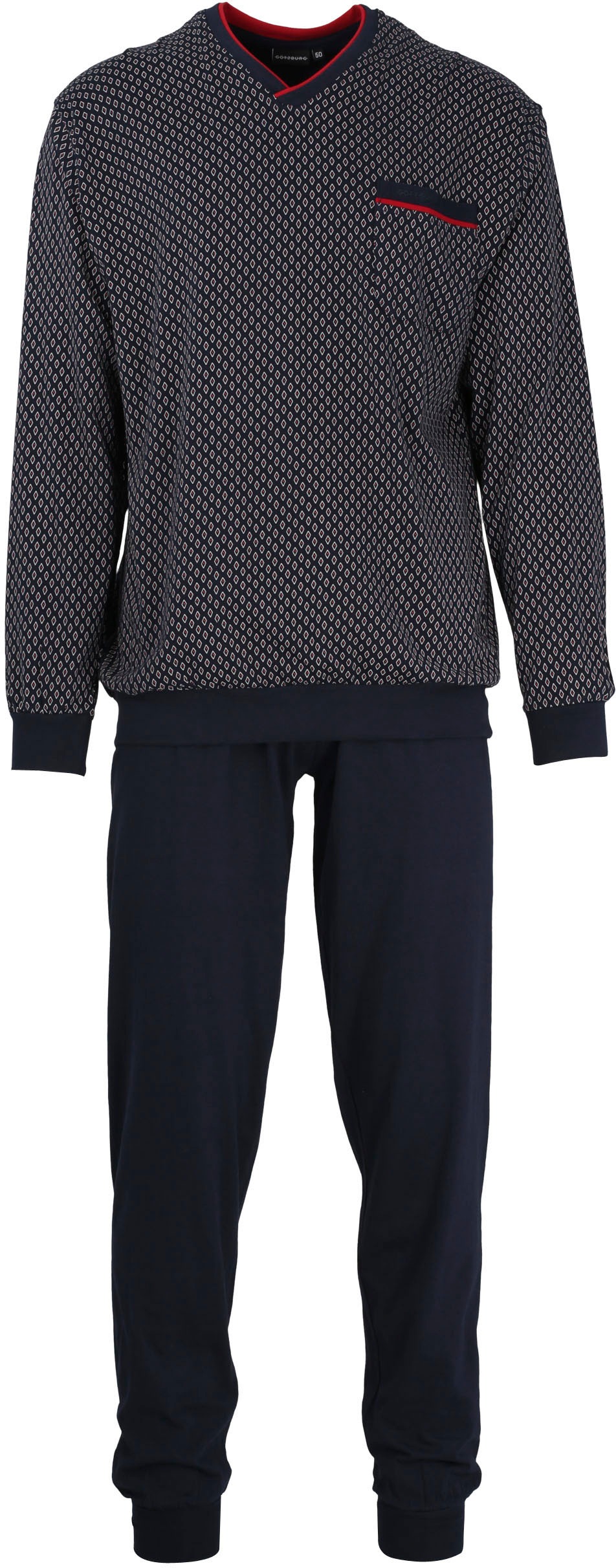 GÖTZBURG Pyjama "Manhattan", (2 tlg.), Langarm, V-Ausschnitt, lange Hose, V günstig online kaufen