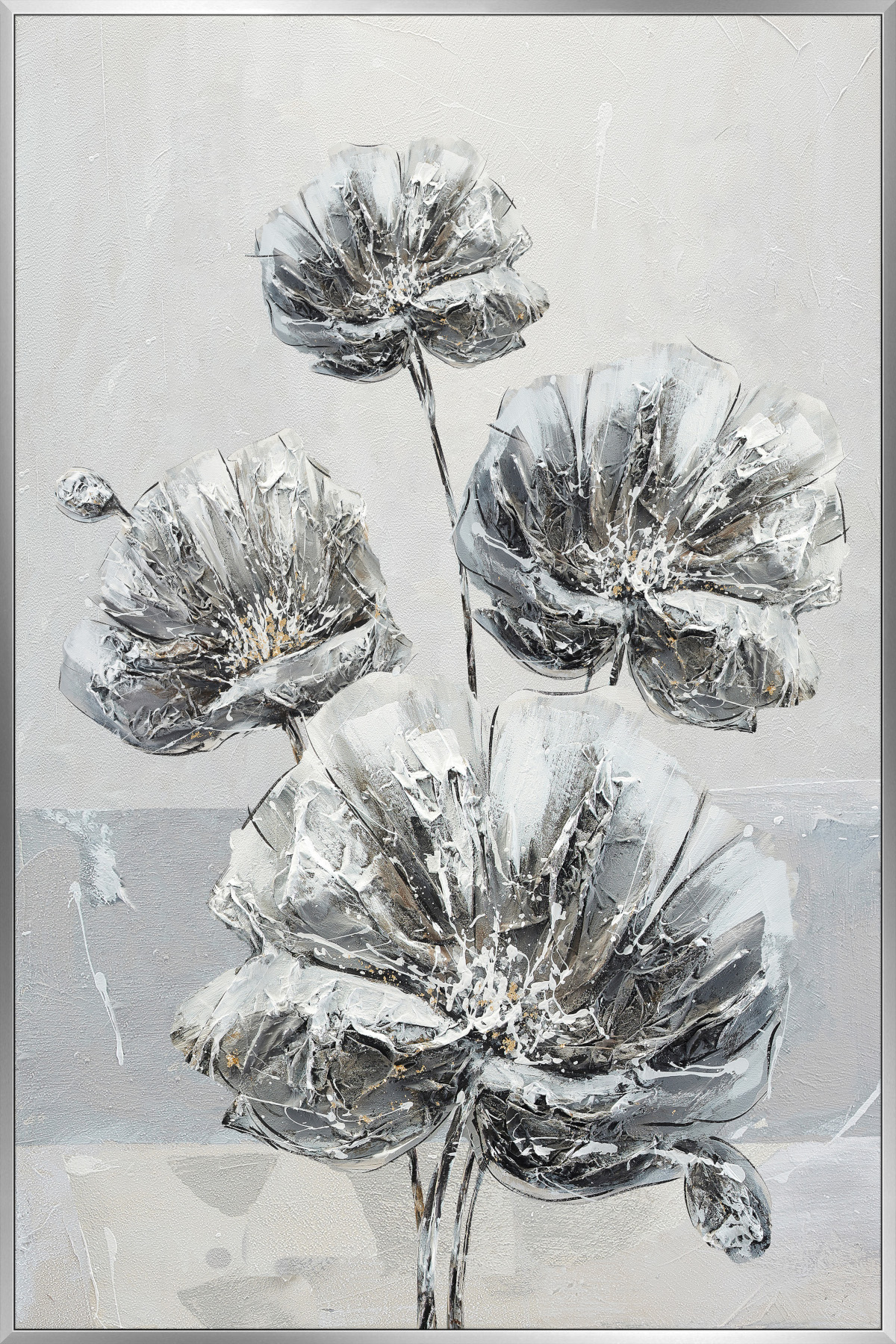 Bönninghoff Ölgemälde "handarbeit gerahmt BLUMEN 78x118 cm – Wandbild Deko modern" Blumen Blumenbilder 1 Stk. tlg. handgefertigt, jedes Bild ein Unikat, Schattenfugenrahmen