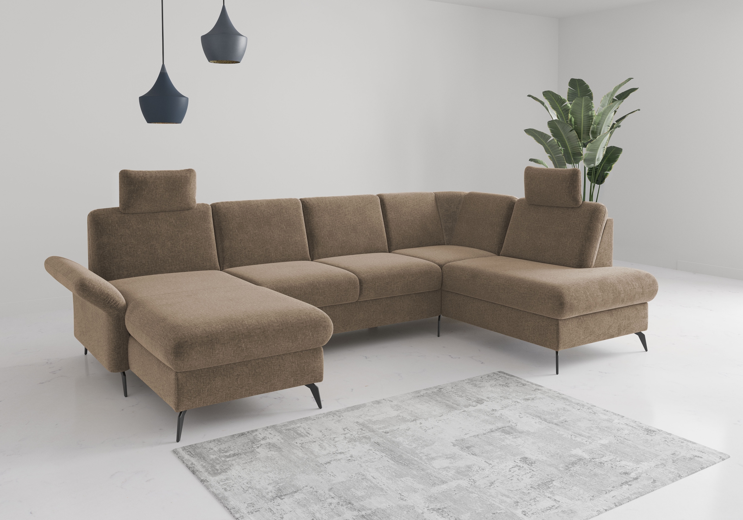OTTO home Wohnlandschaft "Rochelle" wahlweise mit Schlaffunktion, Bettkasten und Armteilverstellung