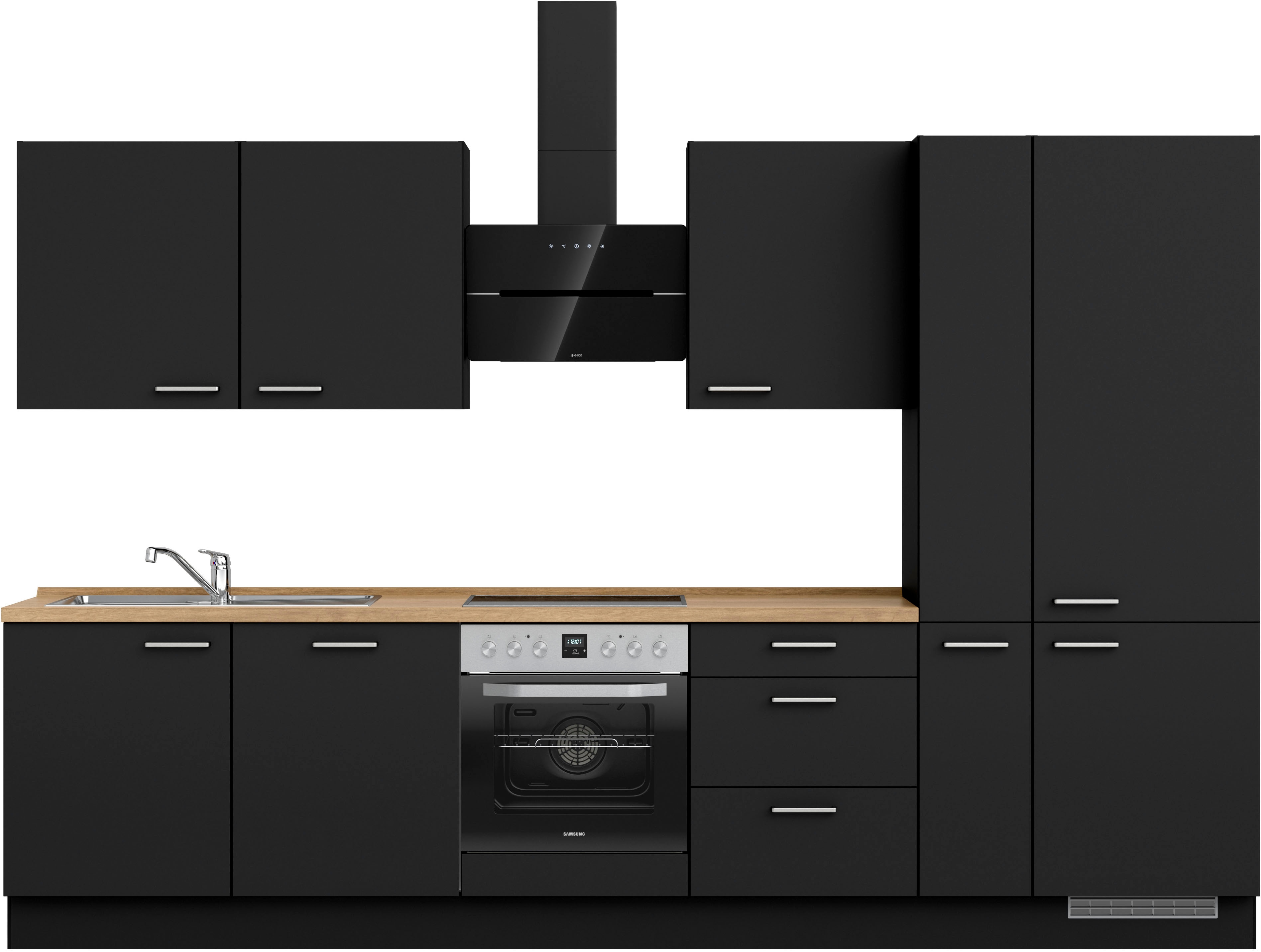 nobilia Küchenzeile ""Touch II", NEU: individuell anpassbar mit gratis Profi-Beratung" vormontiert, Breite 330 cm, Ausrichtung wählbar, wahlw. mit E-Geräten