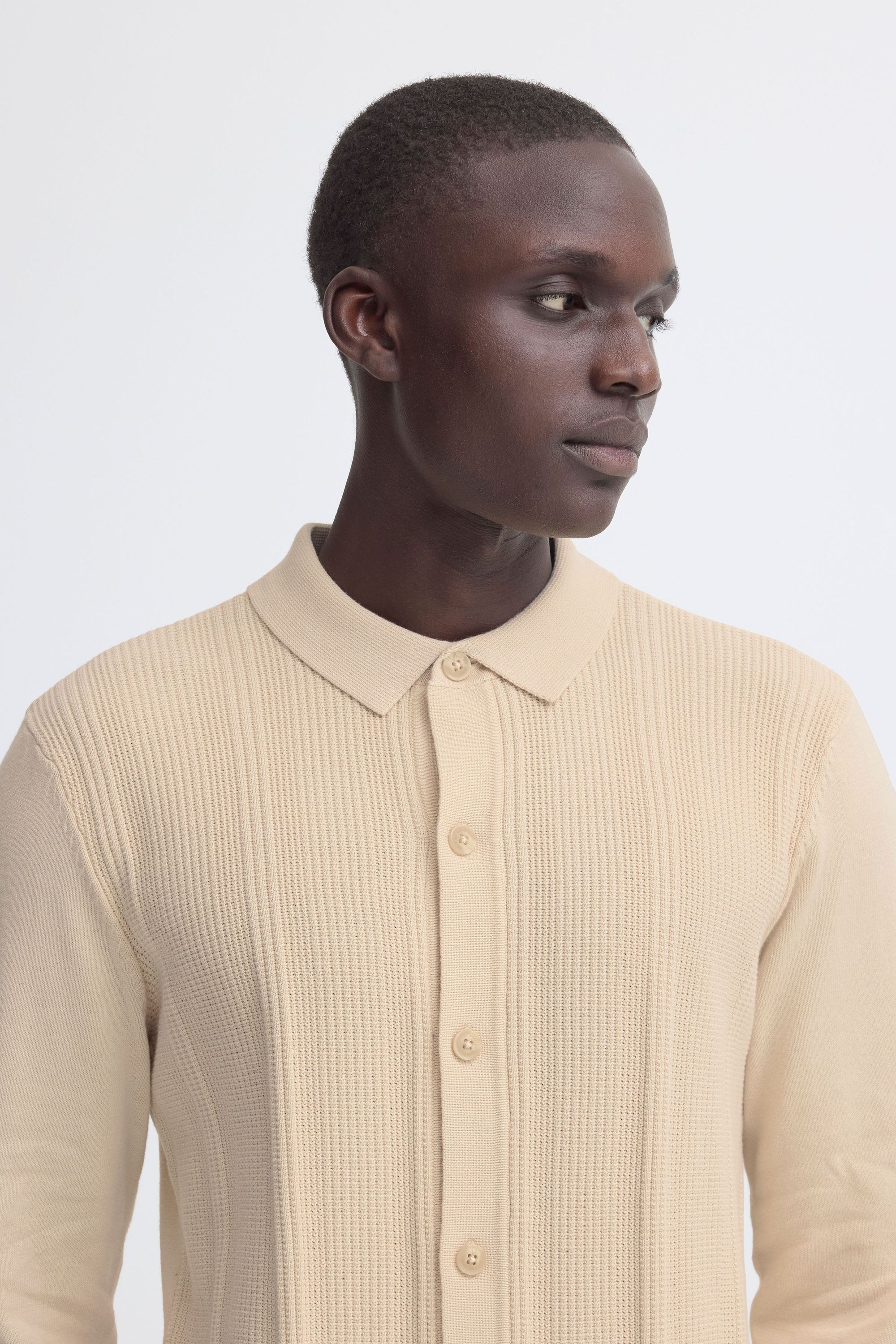 Blend Kurzarmshirt »BHBaron« Eleganter Feinstrick-Pullover mit Polo-Kragen und Knopfleiste