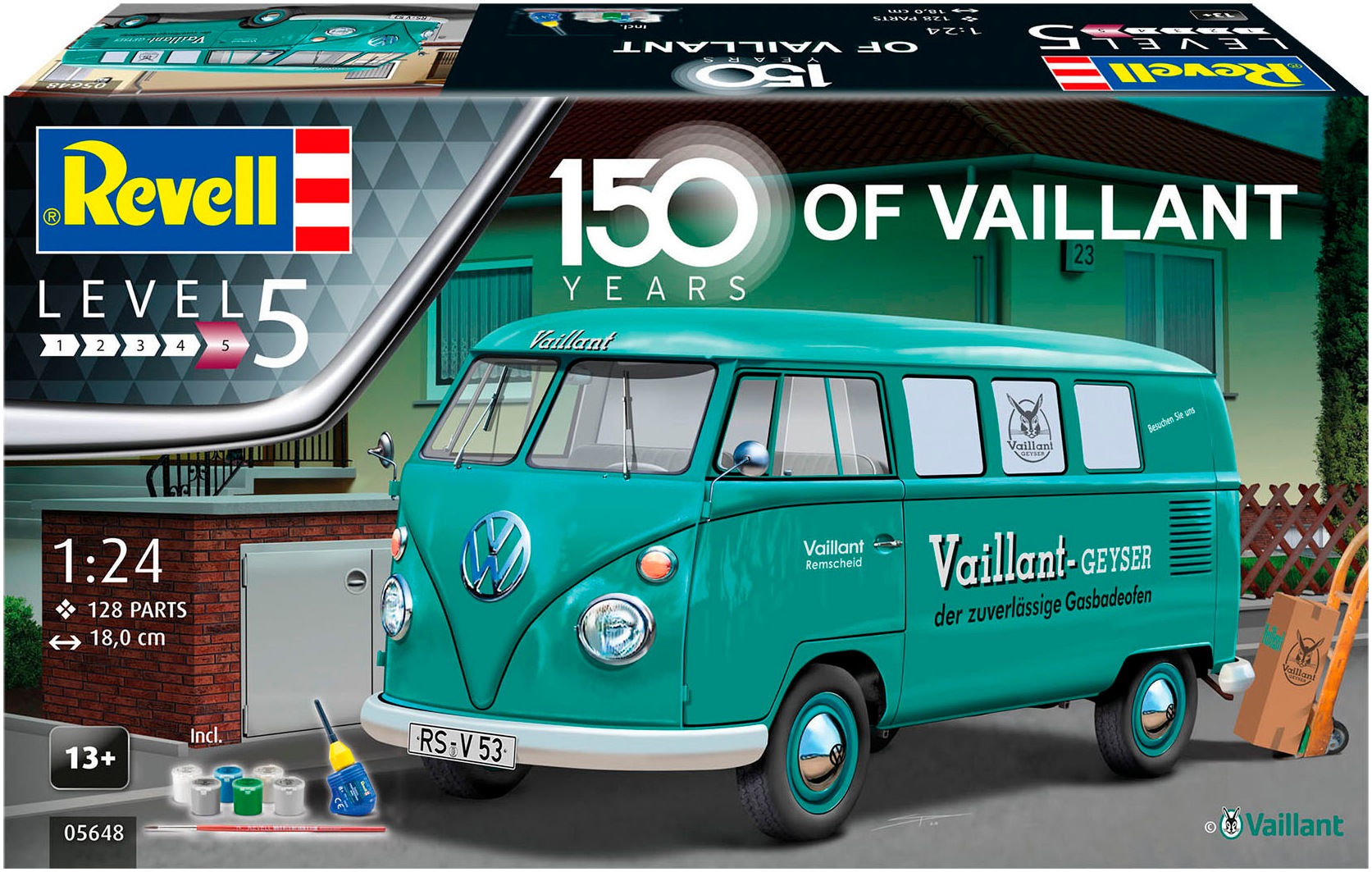Revell® Modellbausatz »Geschenkset VW T1 Bus 150 Jahre Vaillant«, Made in Europe