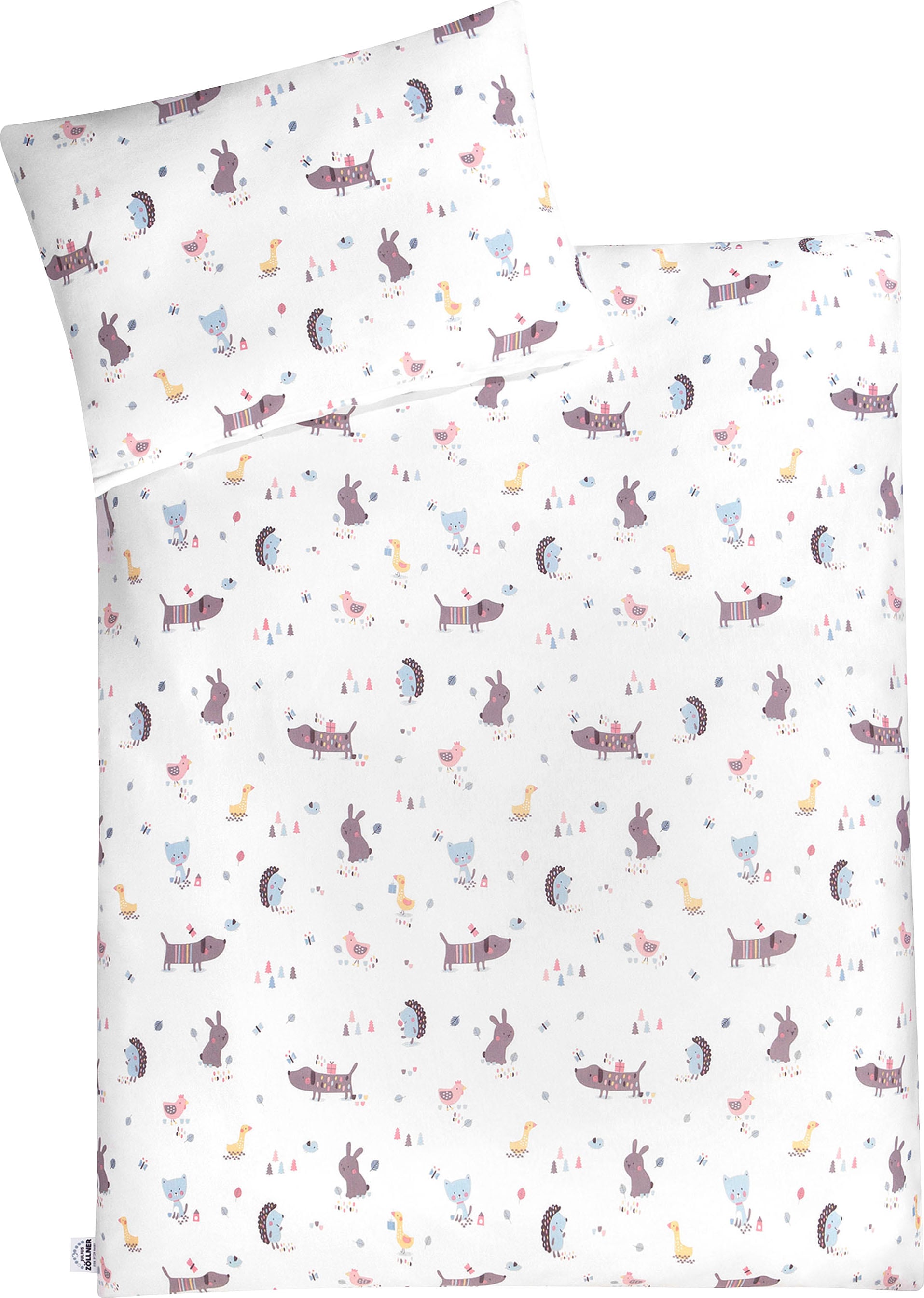 Julius Zöllner Kinderbettwäsche »Crazy Animals«, (2 tlg.), mit unterschiedlichen Tieren