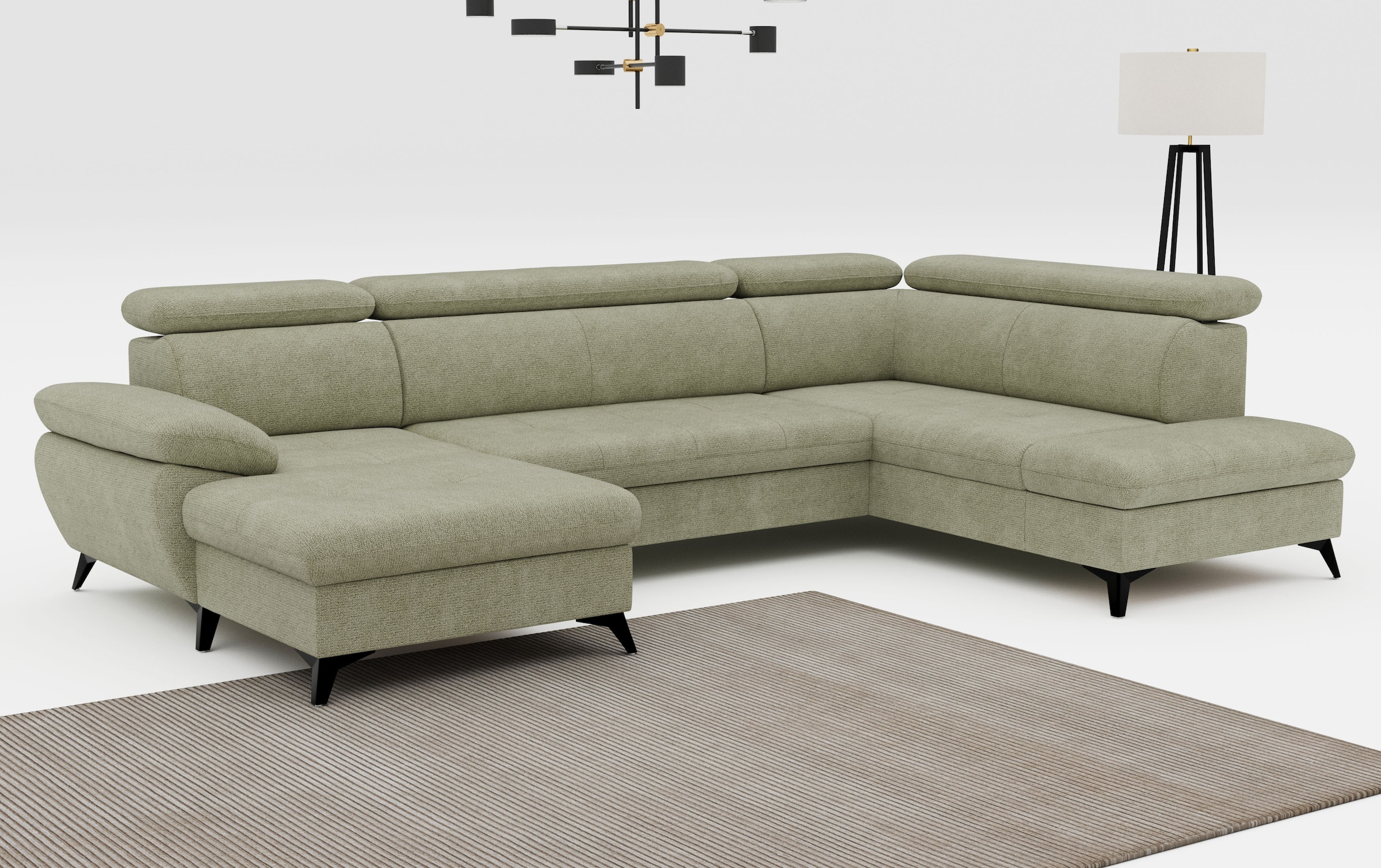 COTTA Wohnlandschaft "Hudson" mit Kopfteilverstellung, optional Schlaffunktion & Bettkasten