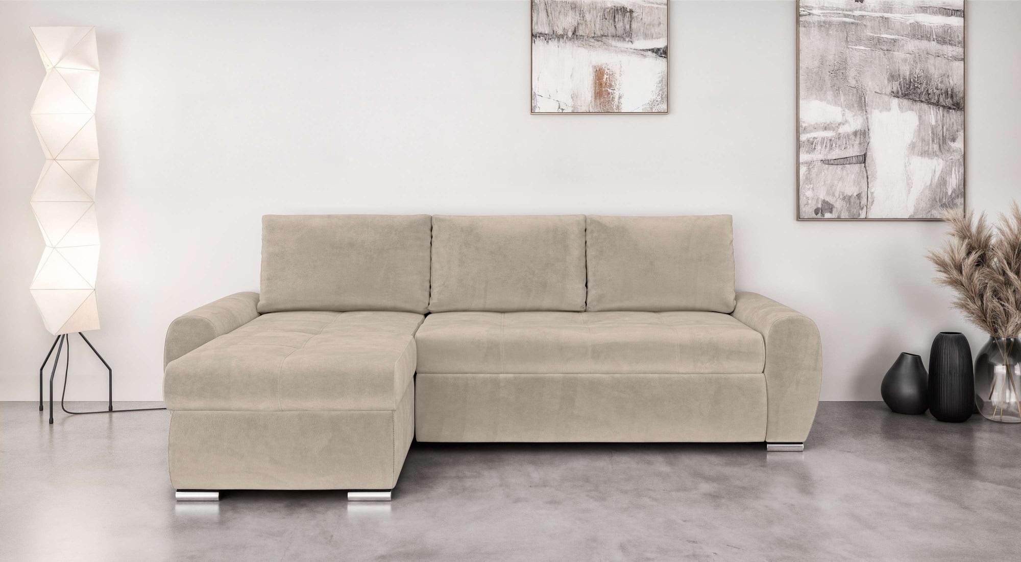 Home affaire Ecksofa "HAVERHILL Schlafsofa mit Bettkasten, Maße B/H/T: 237/ günstig online kaufen