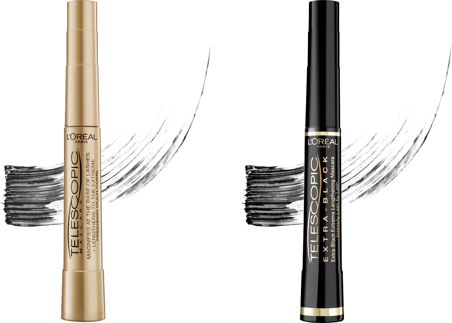 L'ORÉAL PARIS Mascara »Telescopic Mascara Extra Black«, mit patentierter flexibler Bürste
