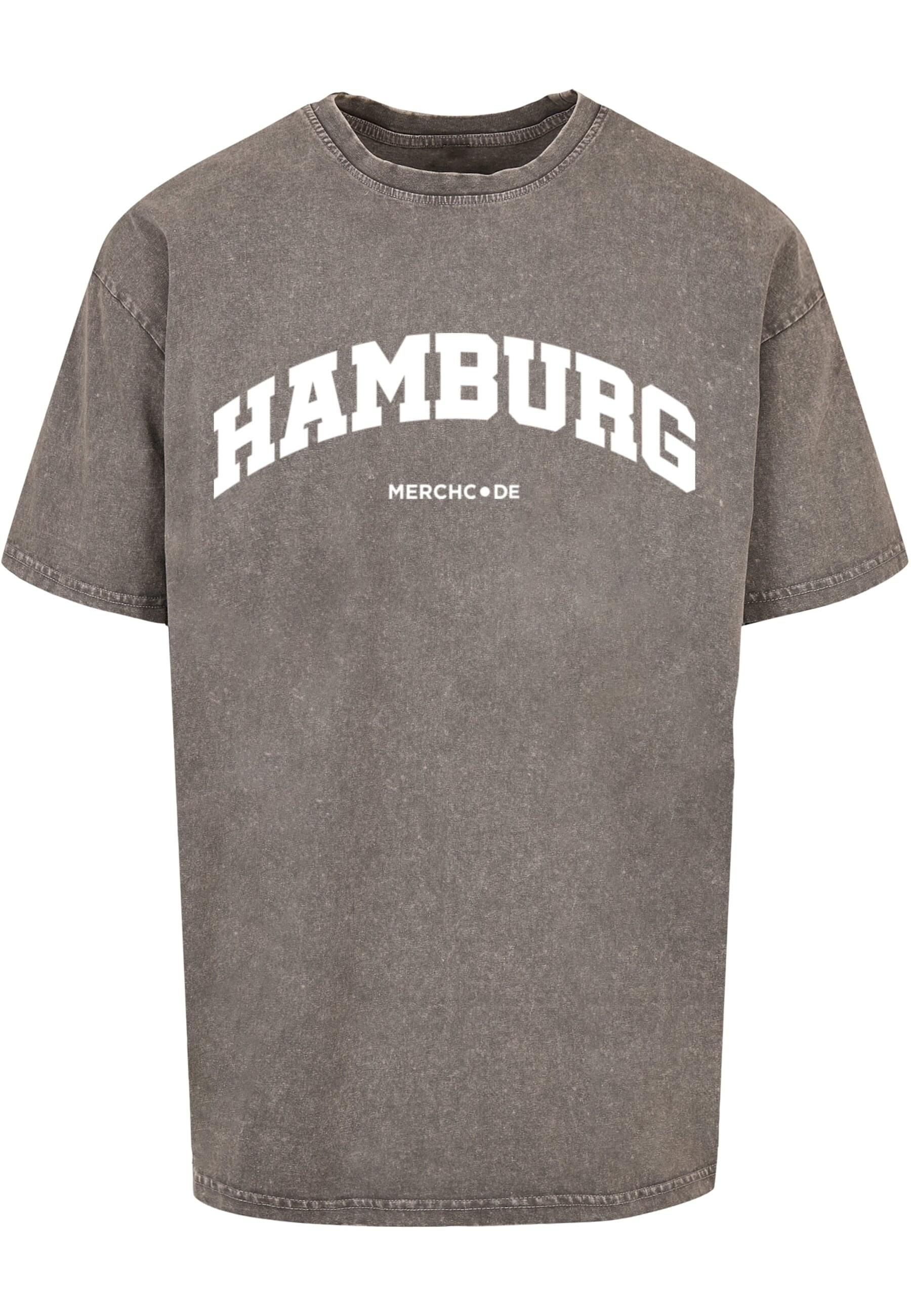 Merchcode T-Shirt "Merchcode Herren Hamburg Wording - Acid Washed Oversize günstig online kaufen