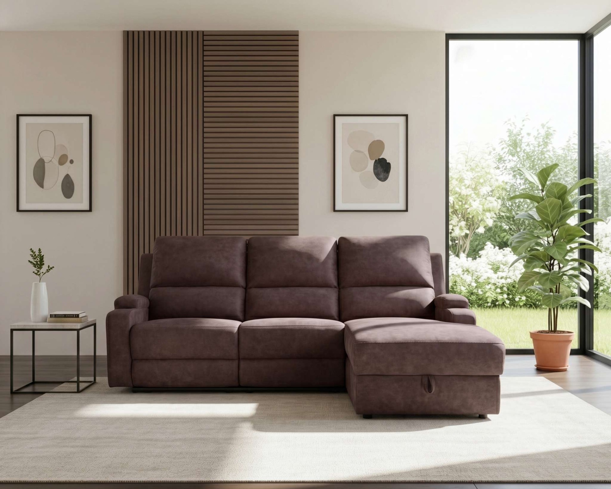 OTTO home Ecksofa »NAPORI Microfaser, Multimediasofa, L-Form« man. oder elektr. Relaxfuntion, USB-A bei elektr. Variante, Staukasten