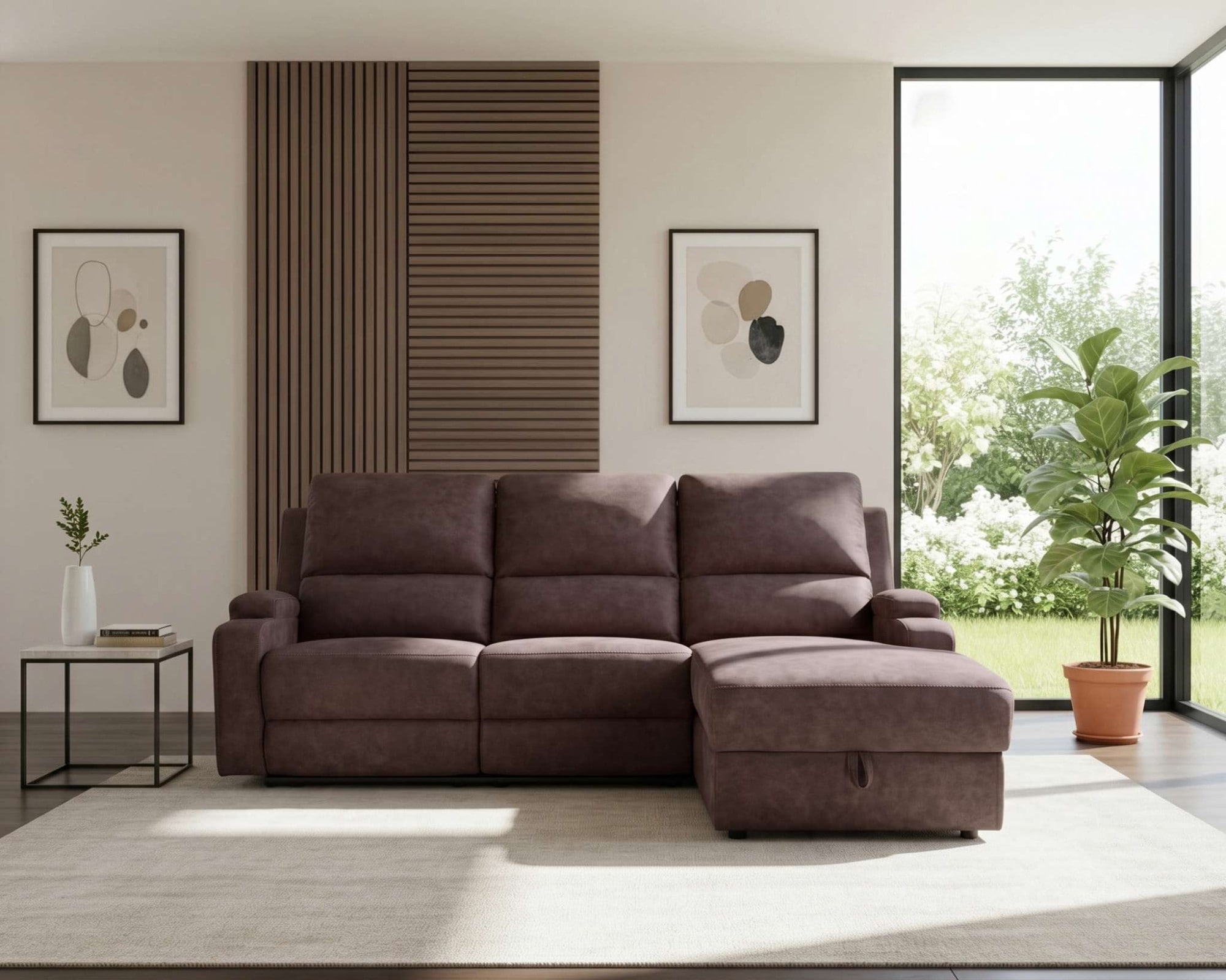OTTO home Ecksofa "NAPORI Microfaser, L-Form, 210cm, man./elektr. Relaxfunktion" USB-A bei elektr. Variante, Staukasten, Seitentaschen u. Federkern