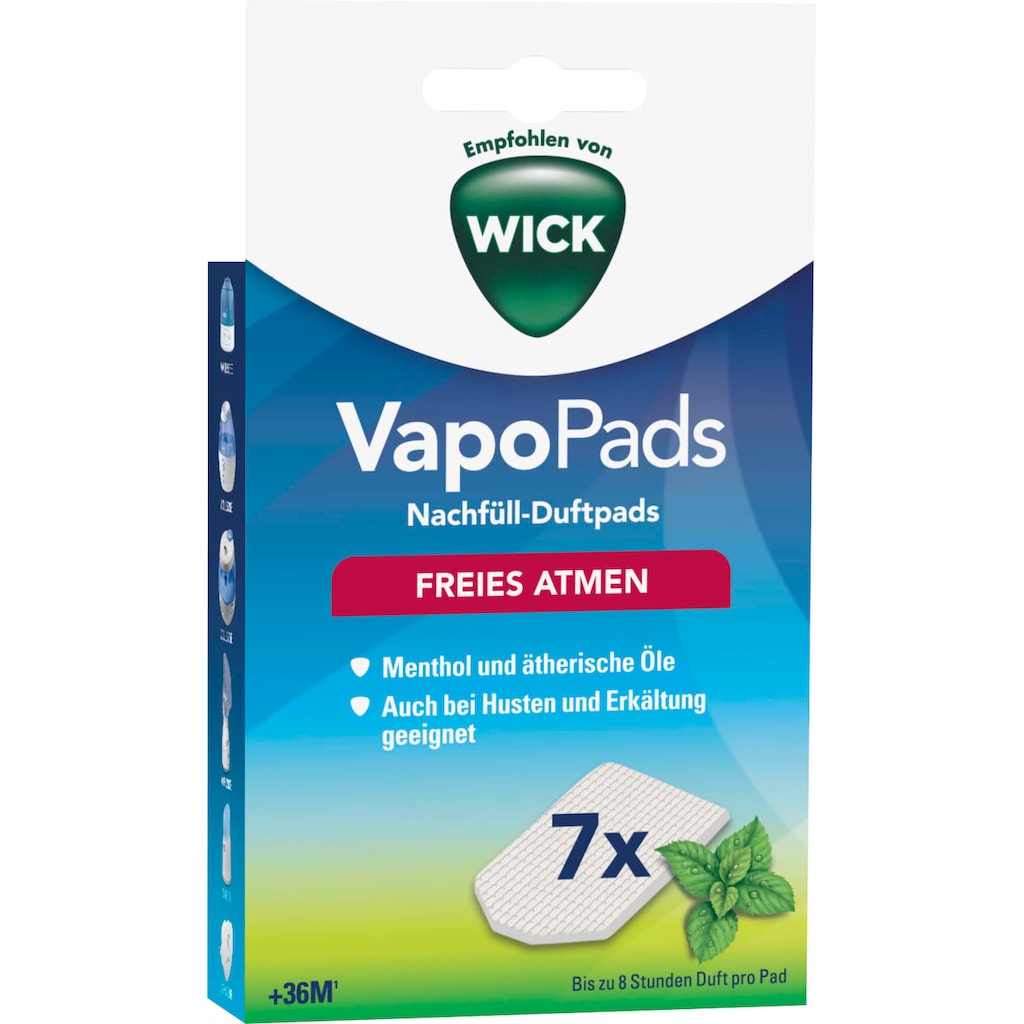 WICK Inhalations-Zusatz »VapoPads Menthol - VH7«, (Packung, 7 tlg.)