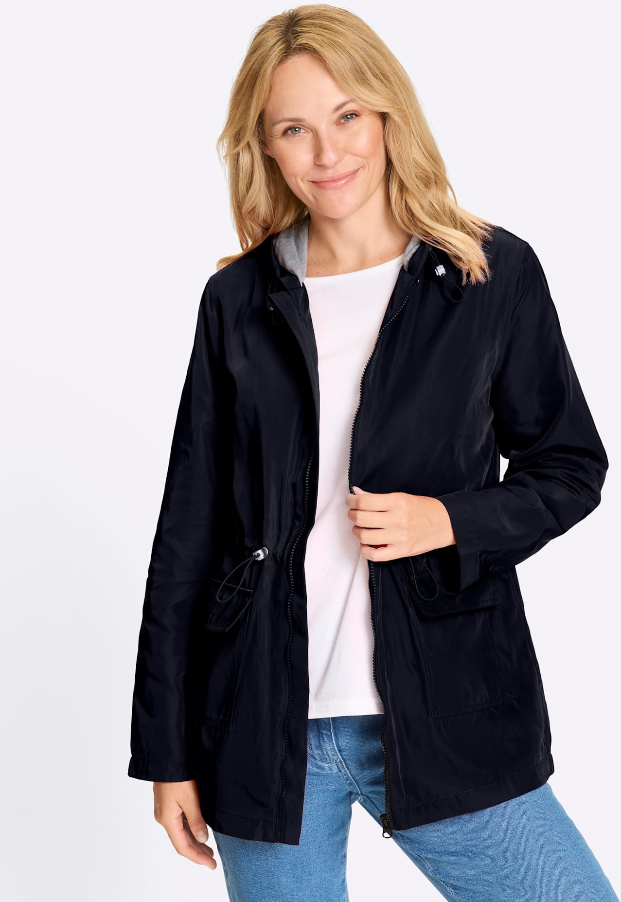 Classic Basics Langjacke mit Kapuze