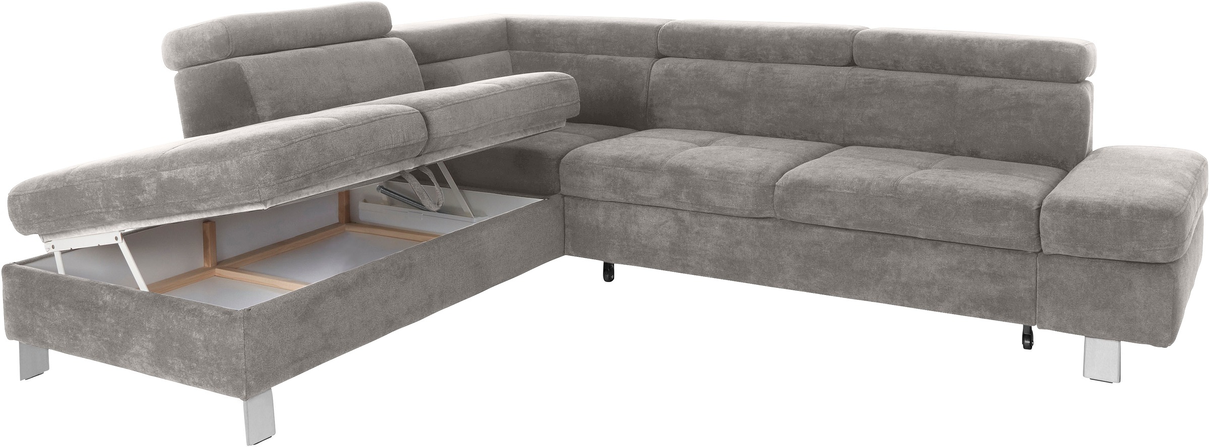 exxpo - sofa fashion Ecksofa »Fiji, L-Form«, mit Kopf- bzw. Rückenverstellung, wahlweise mit Bettfunktion