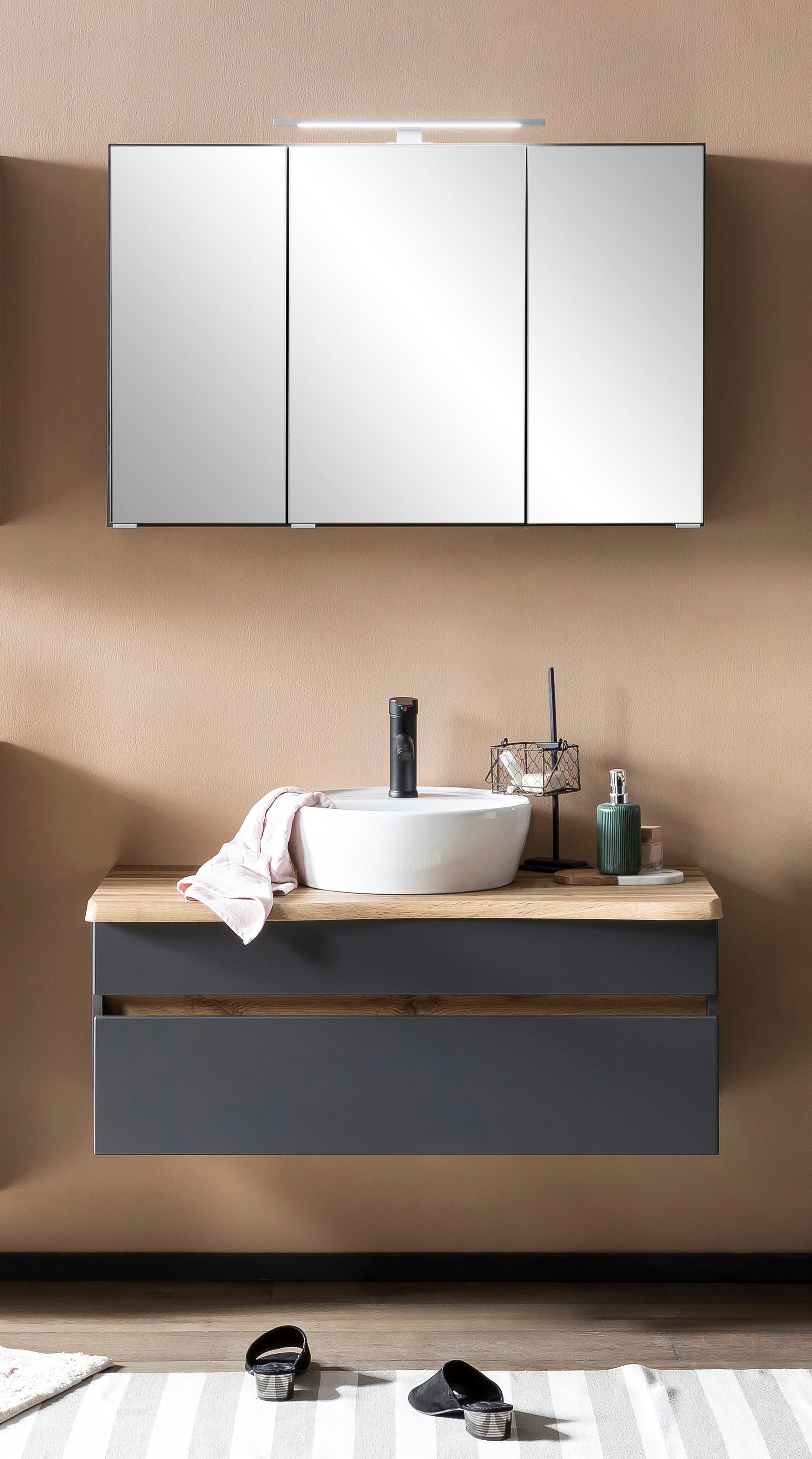 welltime Badmöbel-Set "Lienz" Spiegelschrank und Waschtisch, 2 Stk. tlg. günstig online kaufen