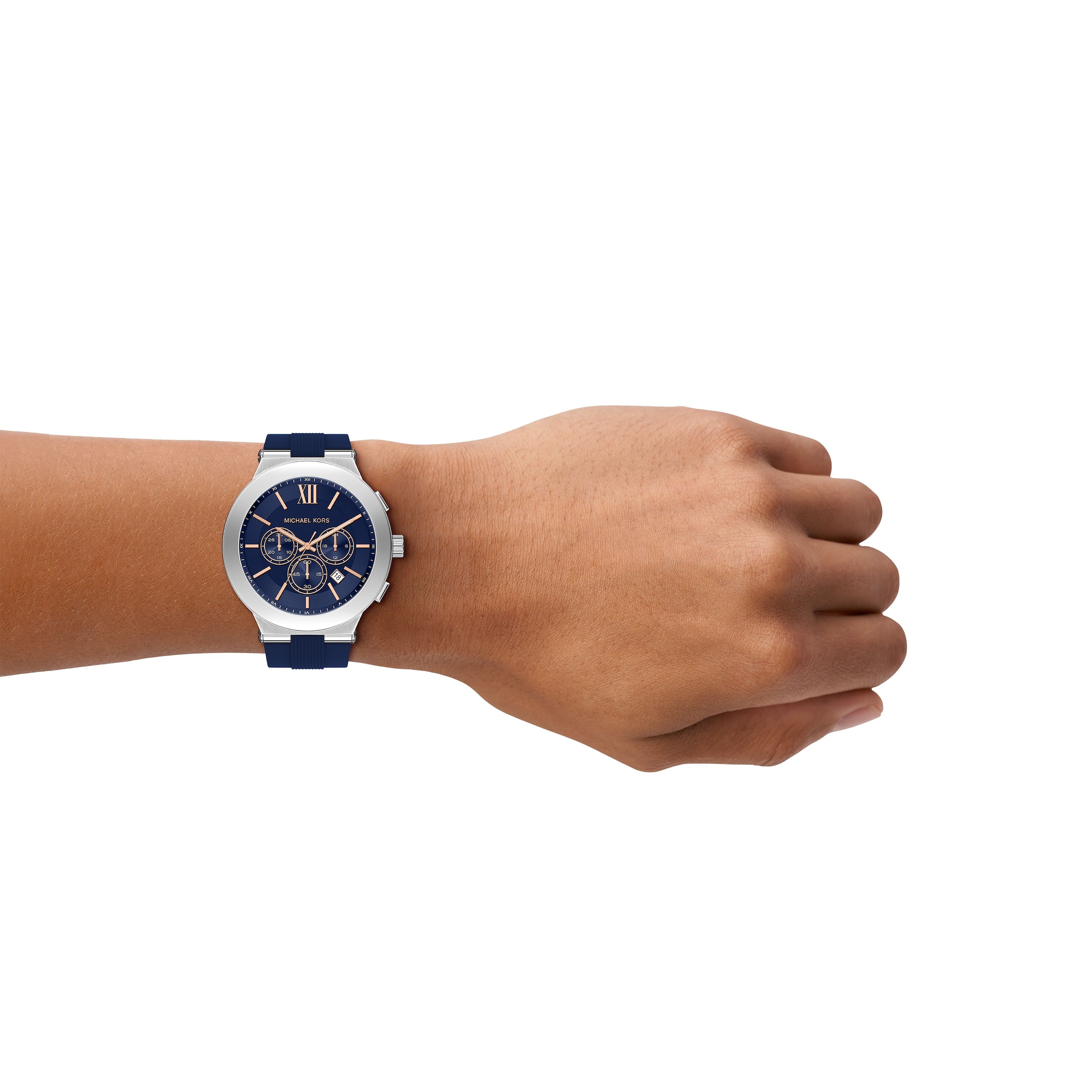 MICHAEL KORS Chronograph »BILLIE« Quarzuhr, Armbanduhr, Herrenuhr, Silikonarmband, analog, Tag