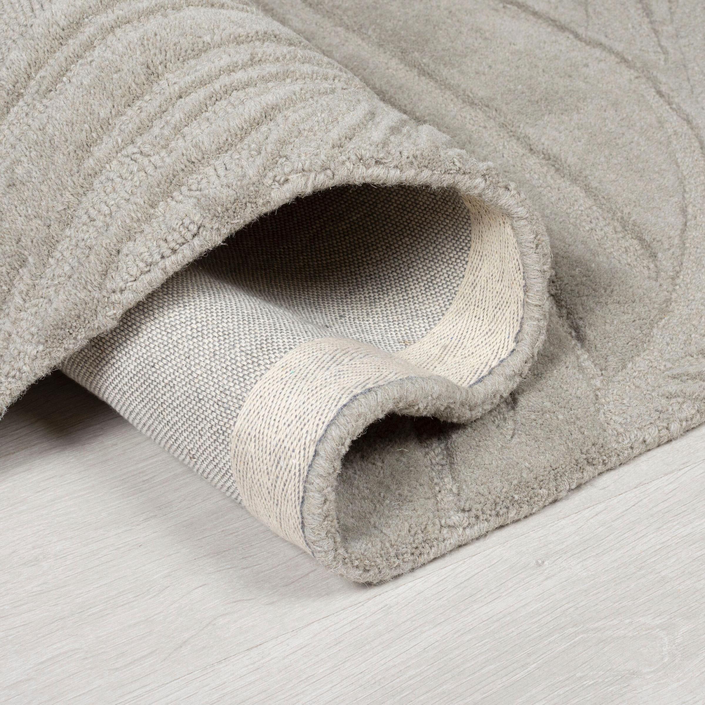 FLAIR RUGS Wollteppich »LINO LEAF«, rechteckig, 10 mm Höhe, Hoch-Tief Effekt