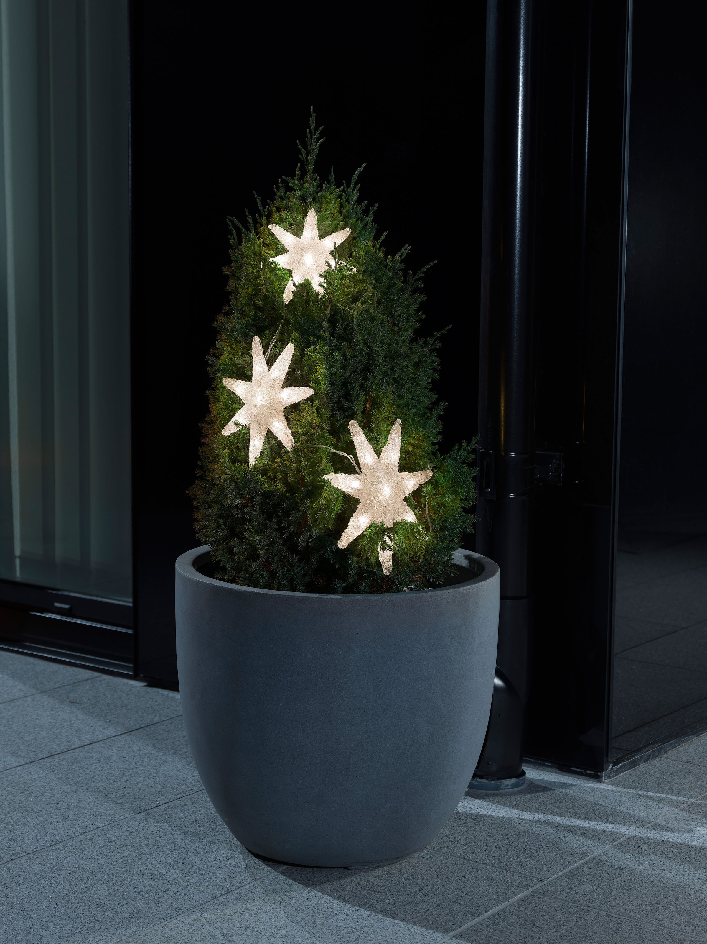 24 Sterne, LED-Lichtervorhang KONSTSMIDE weiße bestellen aussen«, 3 24 BAUR Dioden | Lichtervorhang, »Weihnachtsdeko LED St.-flammig, warm Acryl