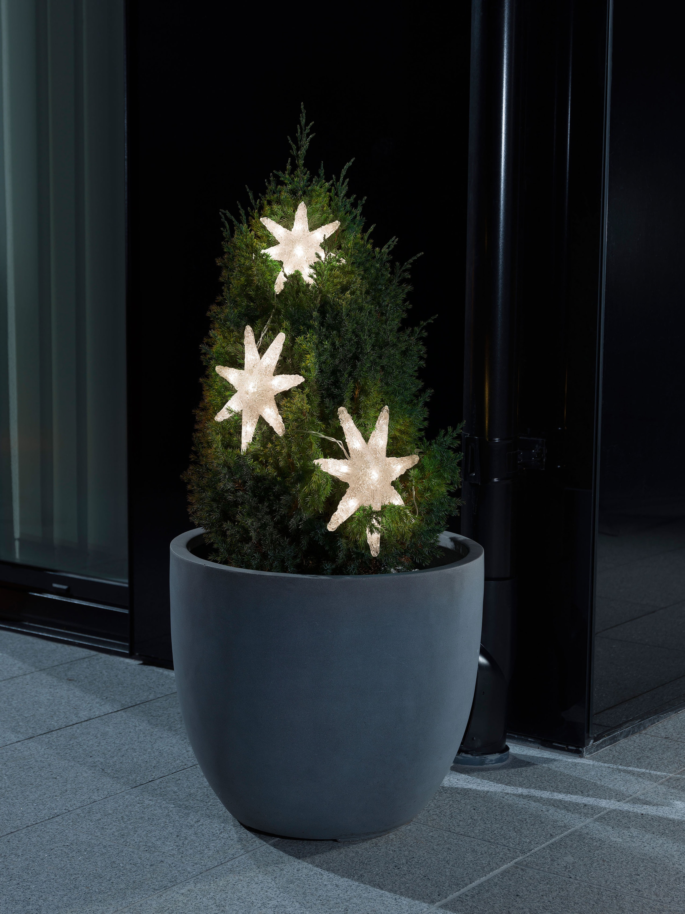 3 Lichtervorhang, KONSTSMIDE | 24 LED weiße 24 Sterne, BAUR LED-Lichtervorhang St.-flammig, »Weihnachtsdeko aussen«, warm Acryl bestellen Dioden