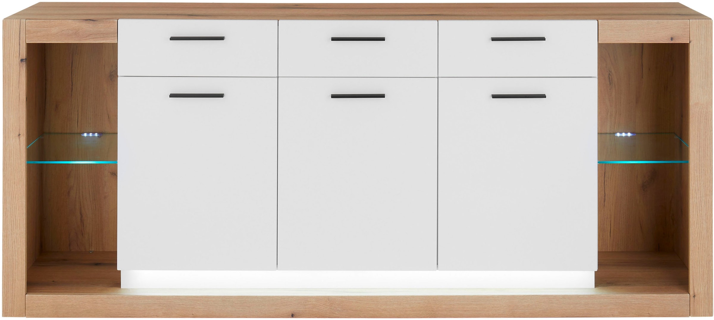 INOSIGN Sideboard »Brixen, moderne Kommode, Stauraumelement in Eiche Evoke Dekor«, Metallgriffe, ausreichend Stauraum, vielseitig einsetzbar