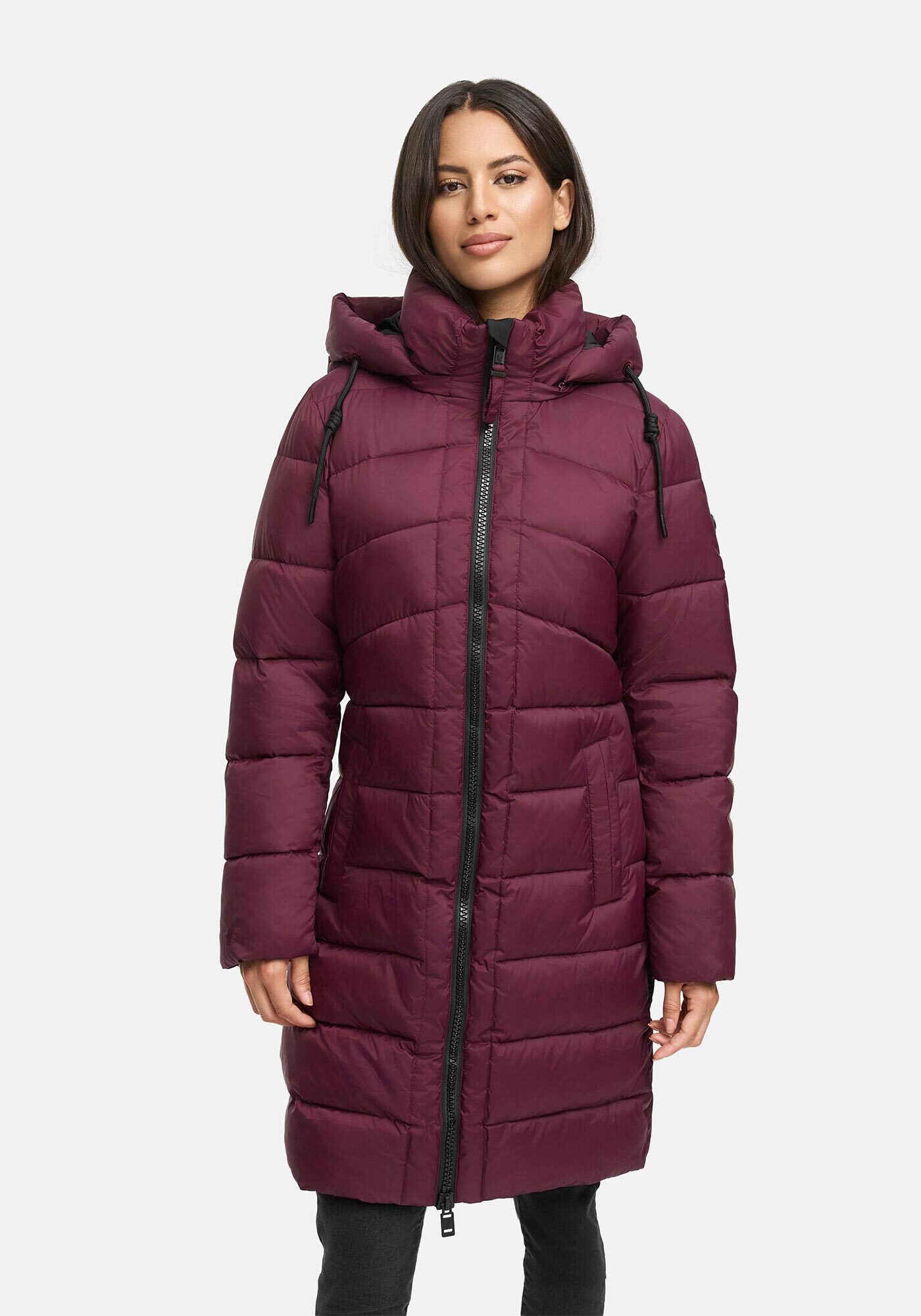 Marikoo Winterjacke "Kaltnäschen" mit abnehmbarer Kapuze und hochschließendem Kragen