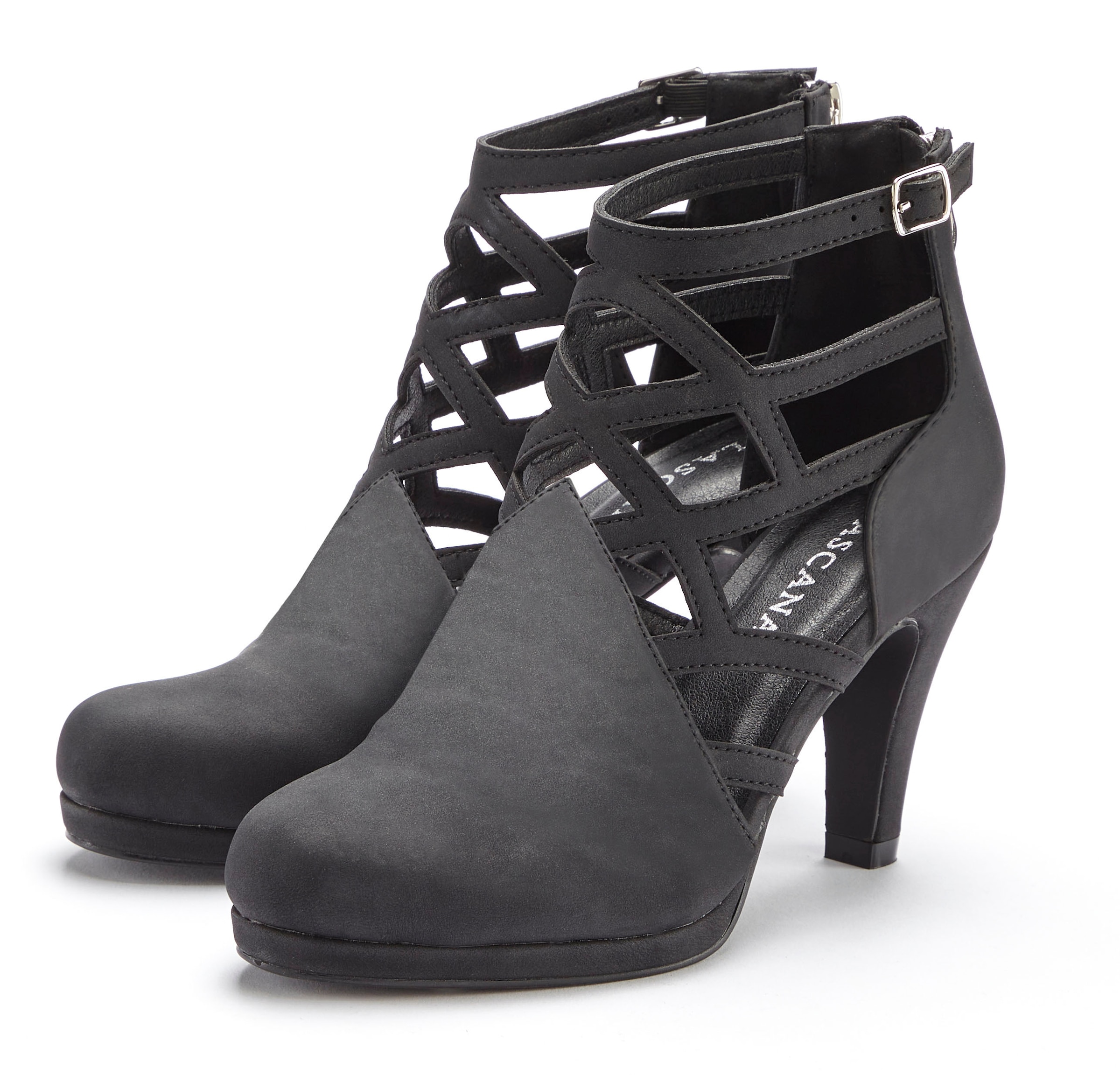 LASCANA Stiefelette »Trachten-Schuh, Dirndl-Schuh,«, Stiefel, Boots mit Cut-Outs VEGAN