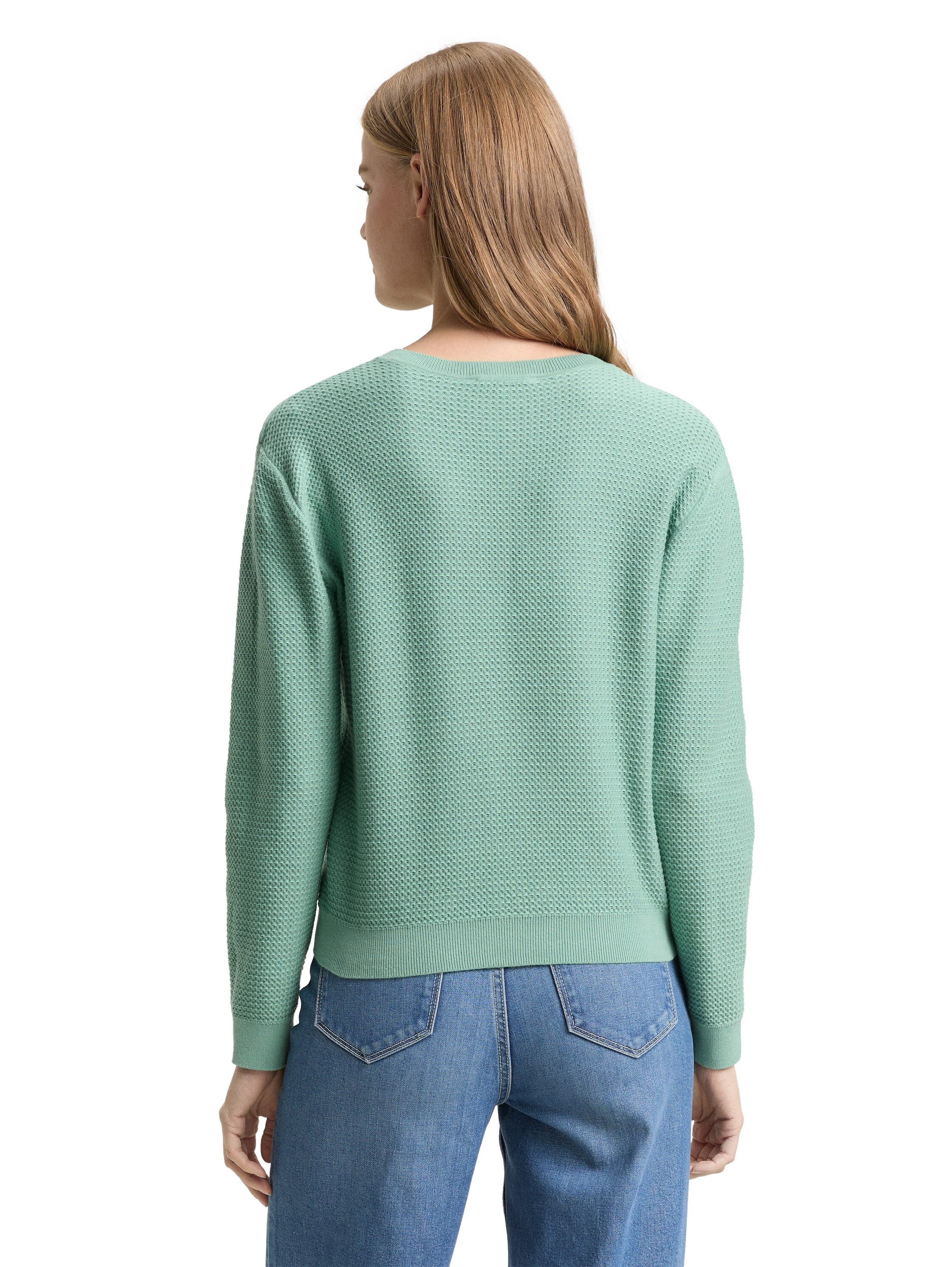 TOM TAILOR Denim Strickpullover mit Rippbündchen günstig online kaufen