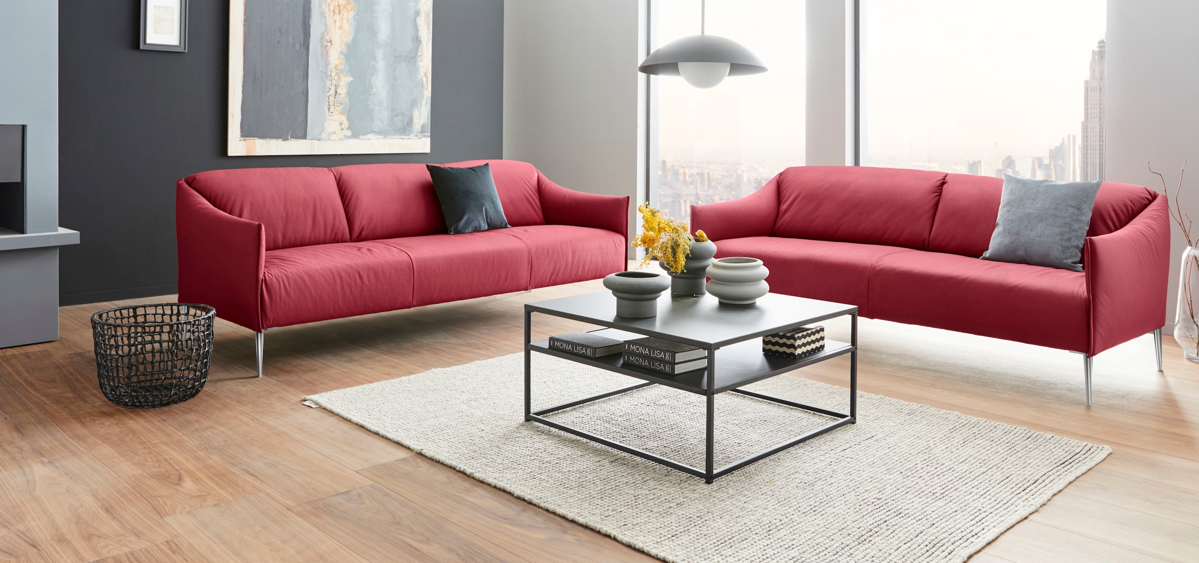 W.SCHILLIG 2,5-Sitzer »sally«, mit Metallfüßen in Chrom glänzend, Breite 194 cm