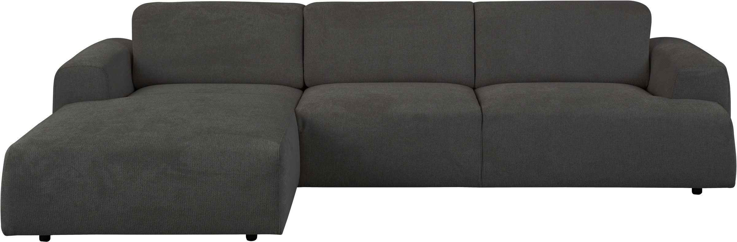 andas Ecksofa »Linkka, Breite 301 cm«, L-Form, in einem weichen Chenille-Stoff, mit Wellenunterfederung