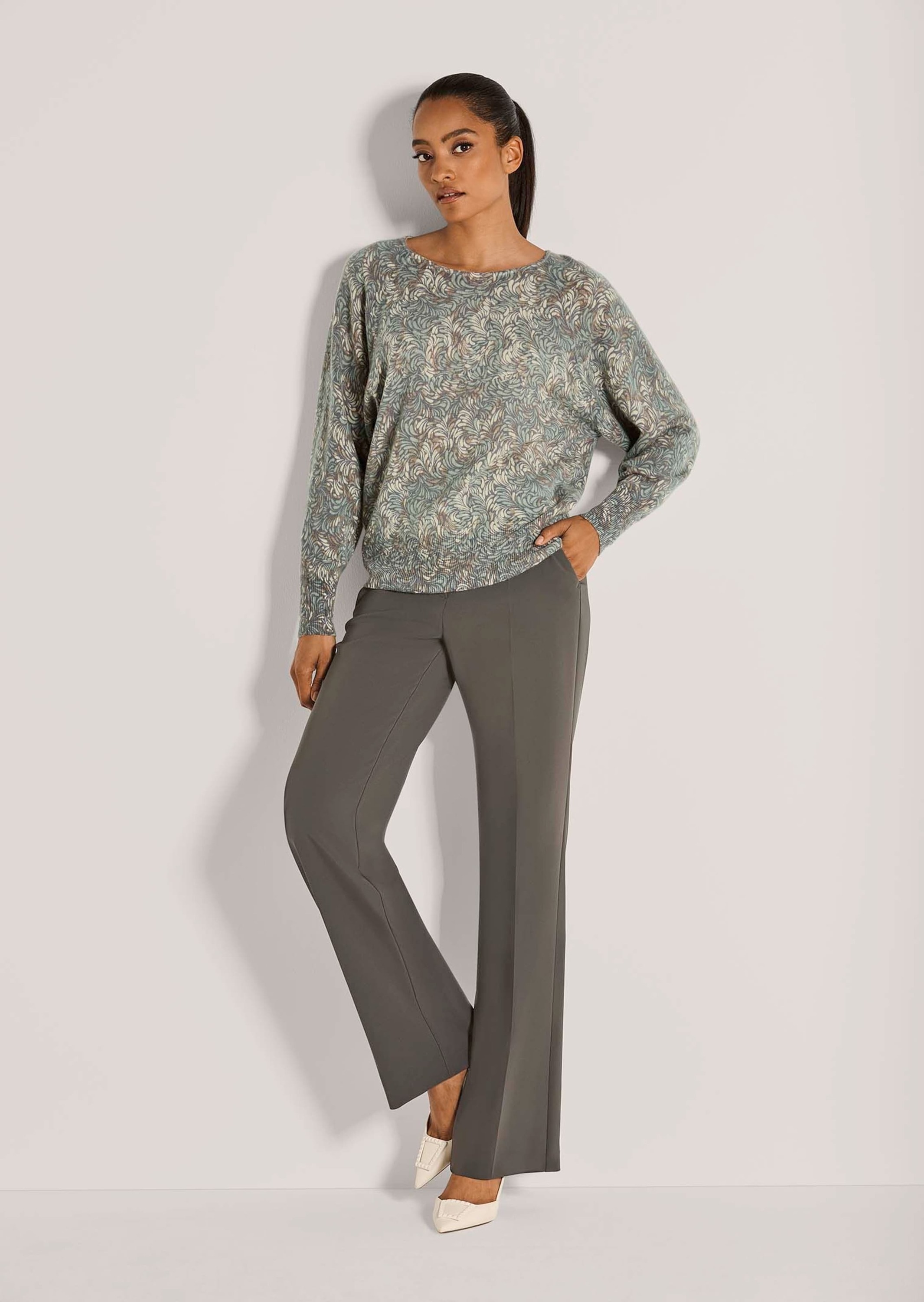 MADELEINE Longpullover "Kaschmirpullover Stilvoller Strickpullover mit Fled günstig online kaufen