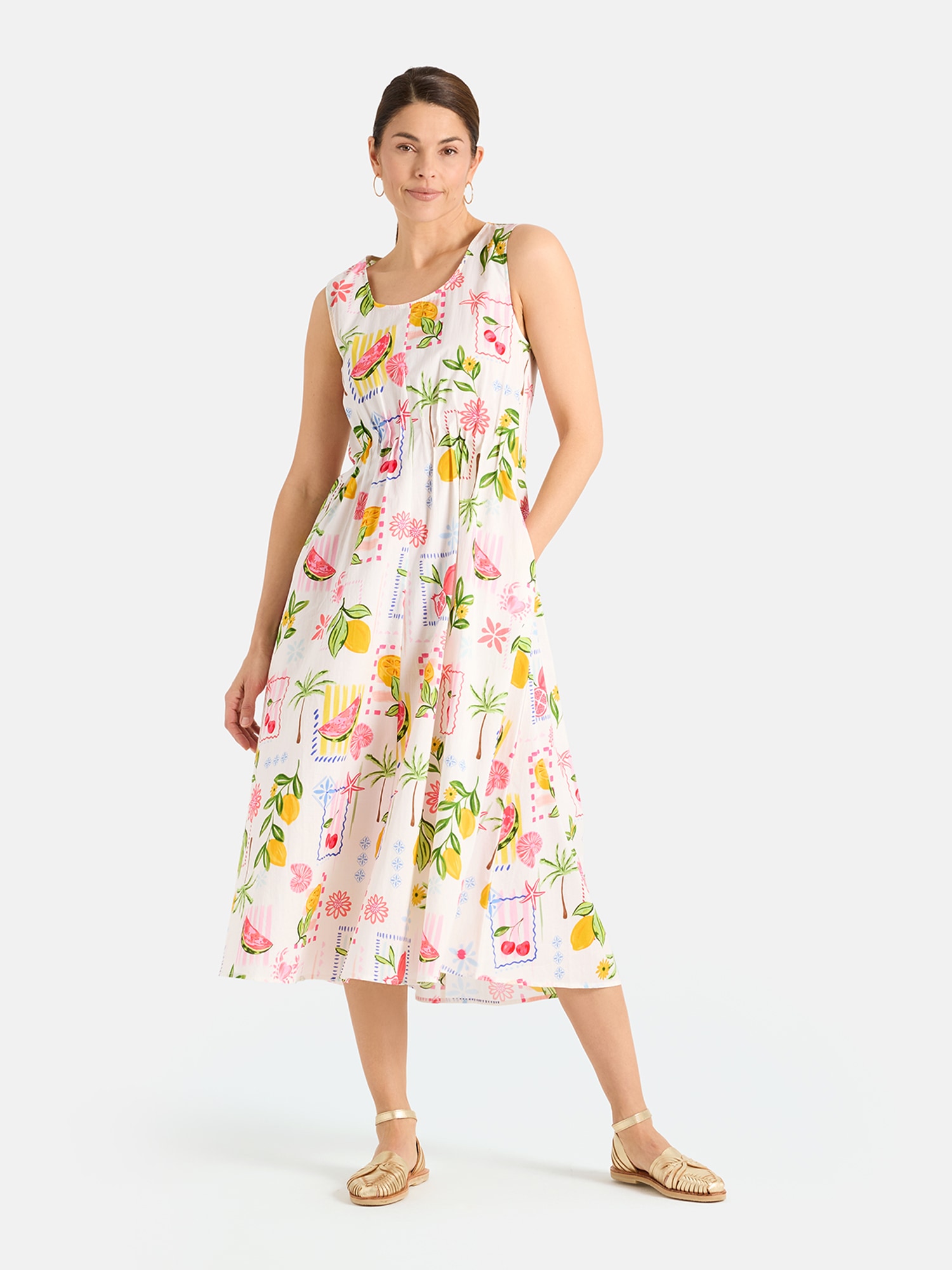 Lieblingsstück Sommerkleid "RosaleaL" Eingrifftaschen in Midi-Länge, Allover-Print