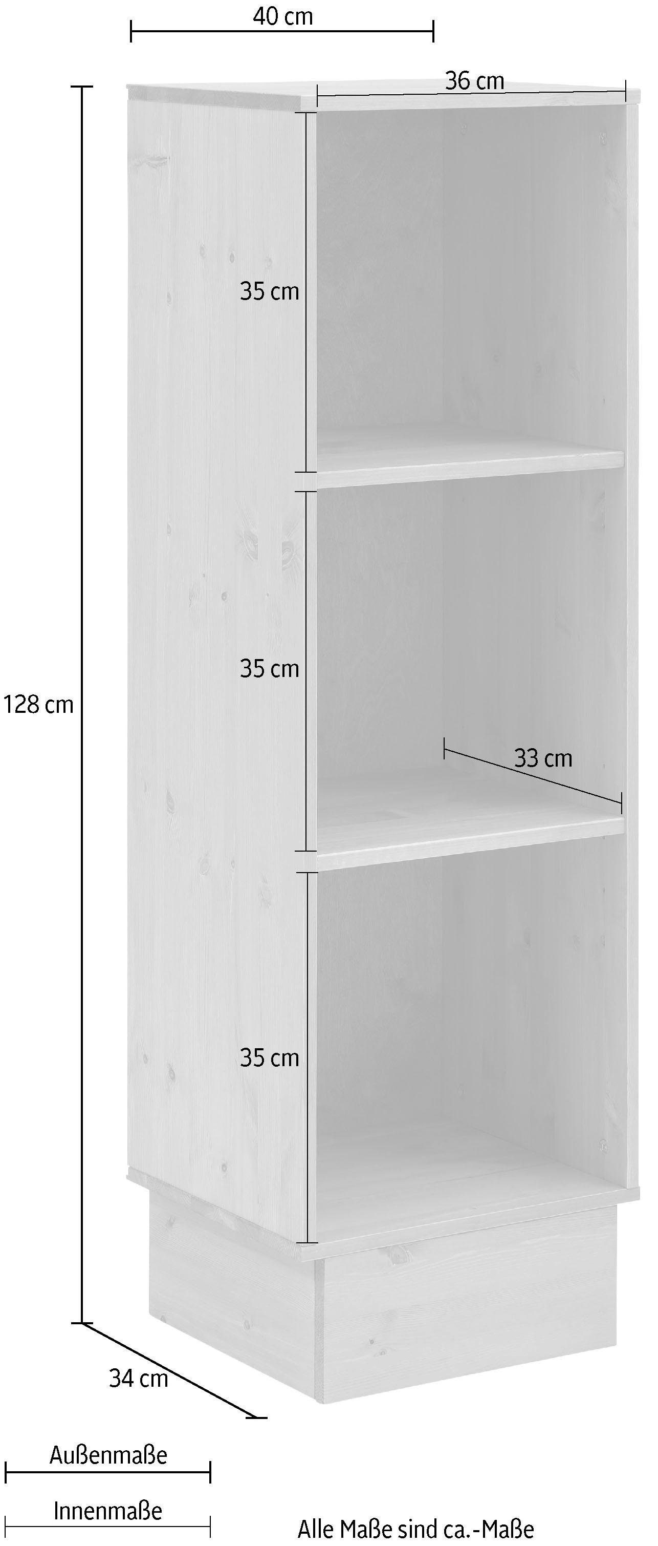 Home affaire Regal »Milan« Höhe 128 cm, Massivholz, FSC®-zertifiziert