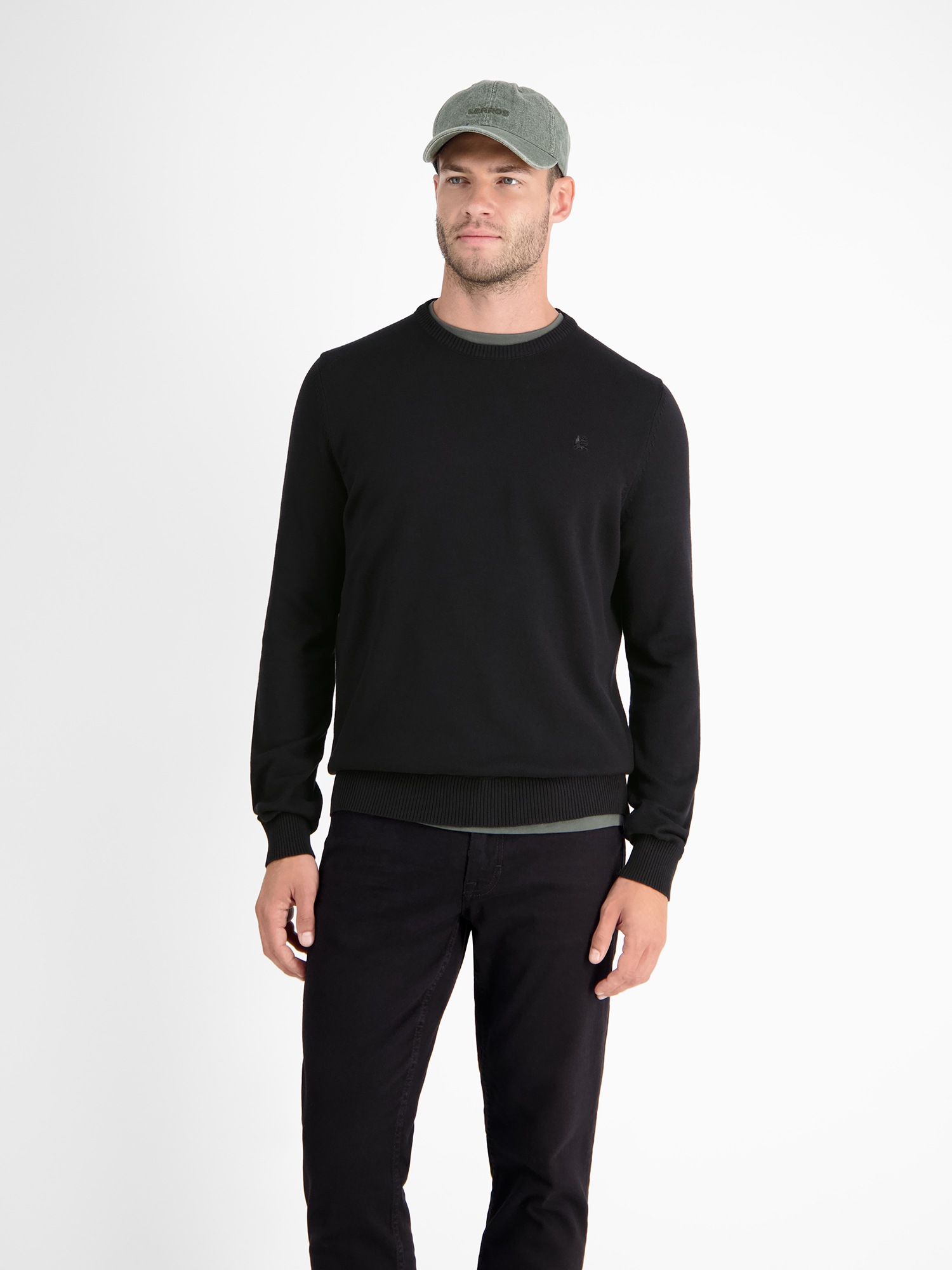 LERROS Crewneck Knit Sweater Black Size S