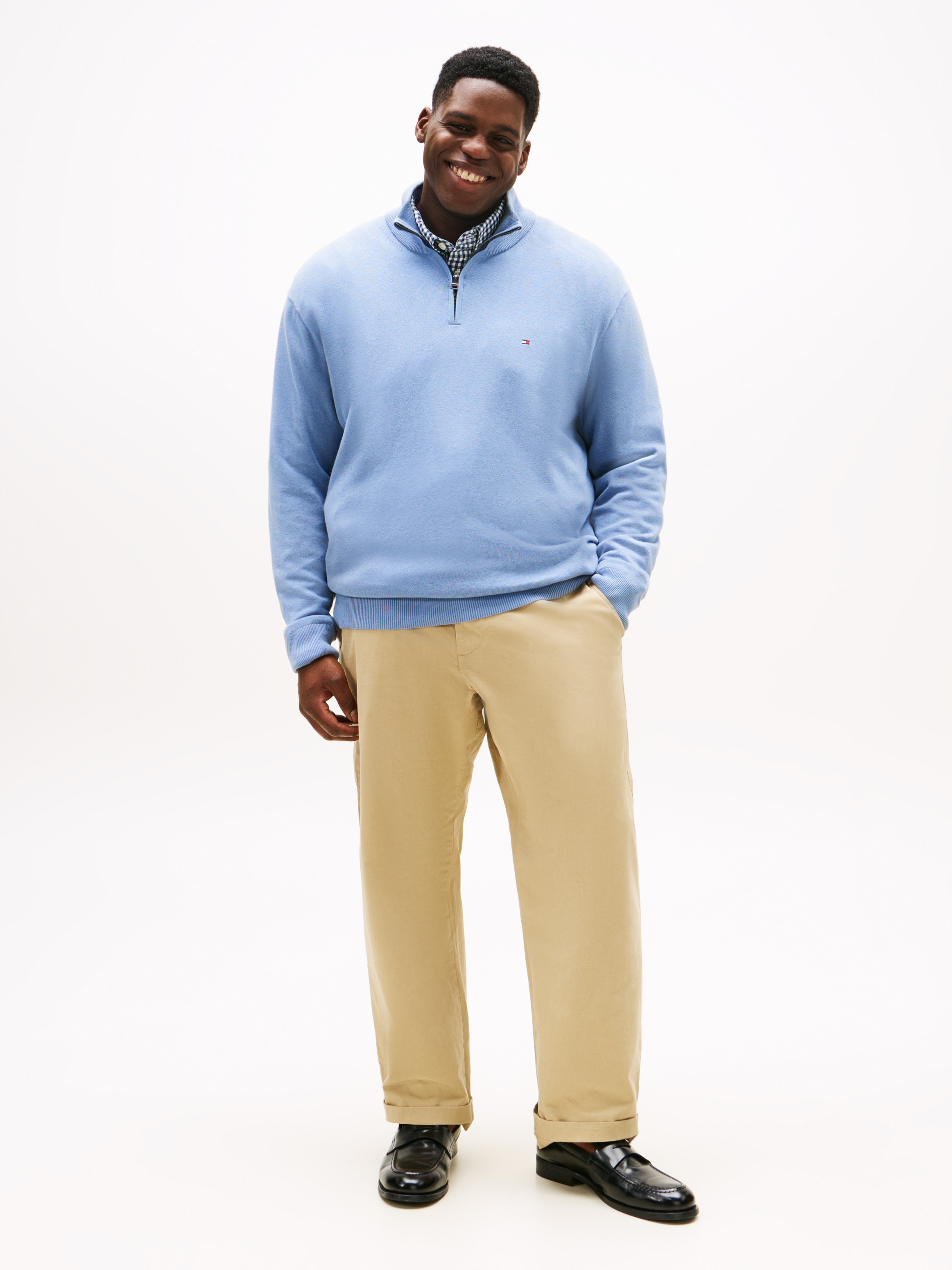 Tommy Hilfiger Big & Tall Troyer »BT-PIMA ORG CTN CASHMERE ZMOCK-B«, Große Größen