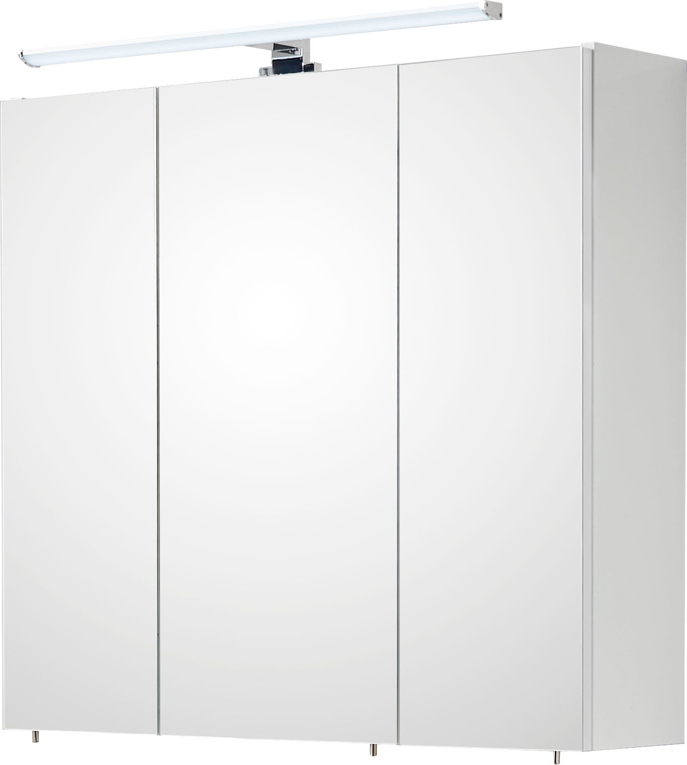 Saphir Spiegelschrank "Quickset 360 Badschrank, 3 Spiegeltüren, 6 Einlegeböden, 75 cm breit", inkl. LED-Beleuchtung, Tür