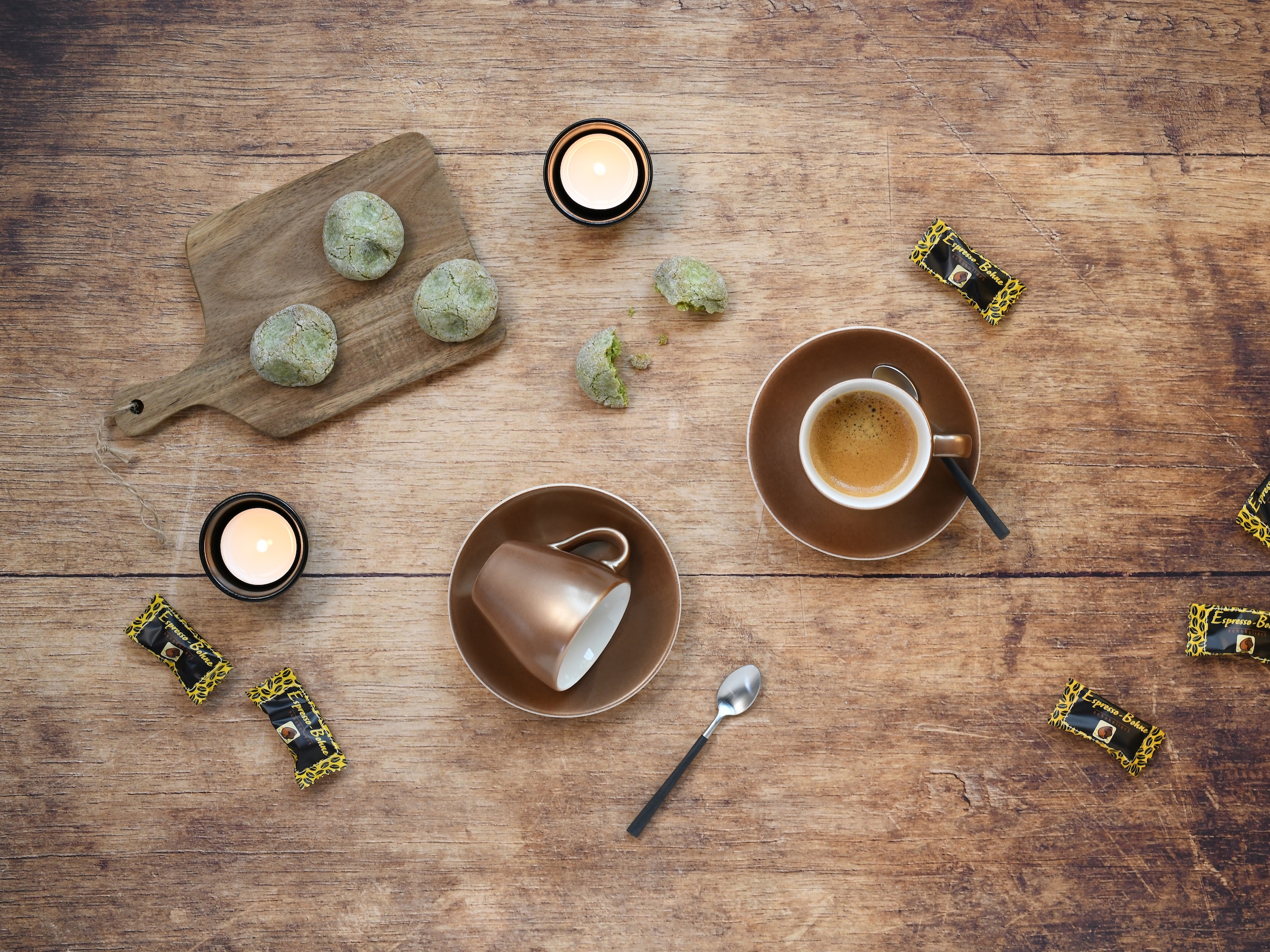 CreaTable Espressotasse »Golden Days Weiß, Espressoset, 12-tlg.«, (Set, 12 tlg.), Goldfarbene Spezialglasur