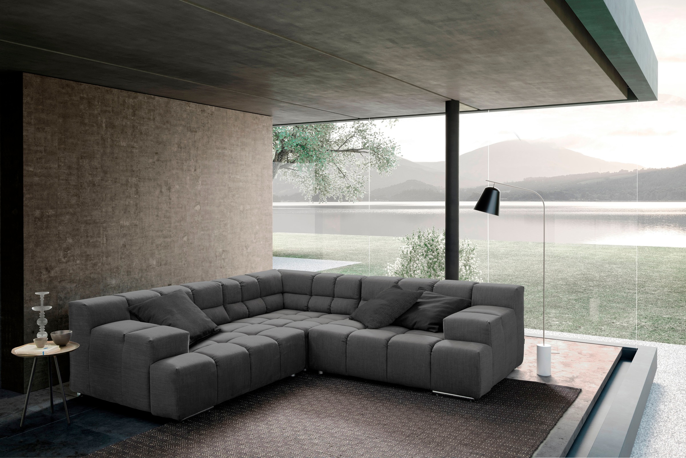 designwerk Ecksofa "Temple L-Form, tolles Designsofa" mit Sitztiefenverstel günstig online kaufen