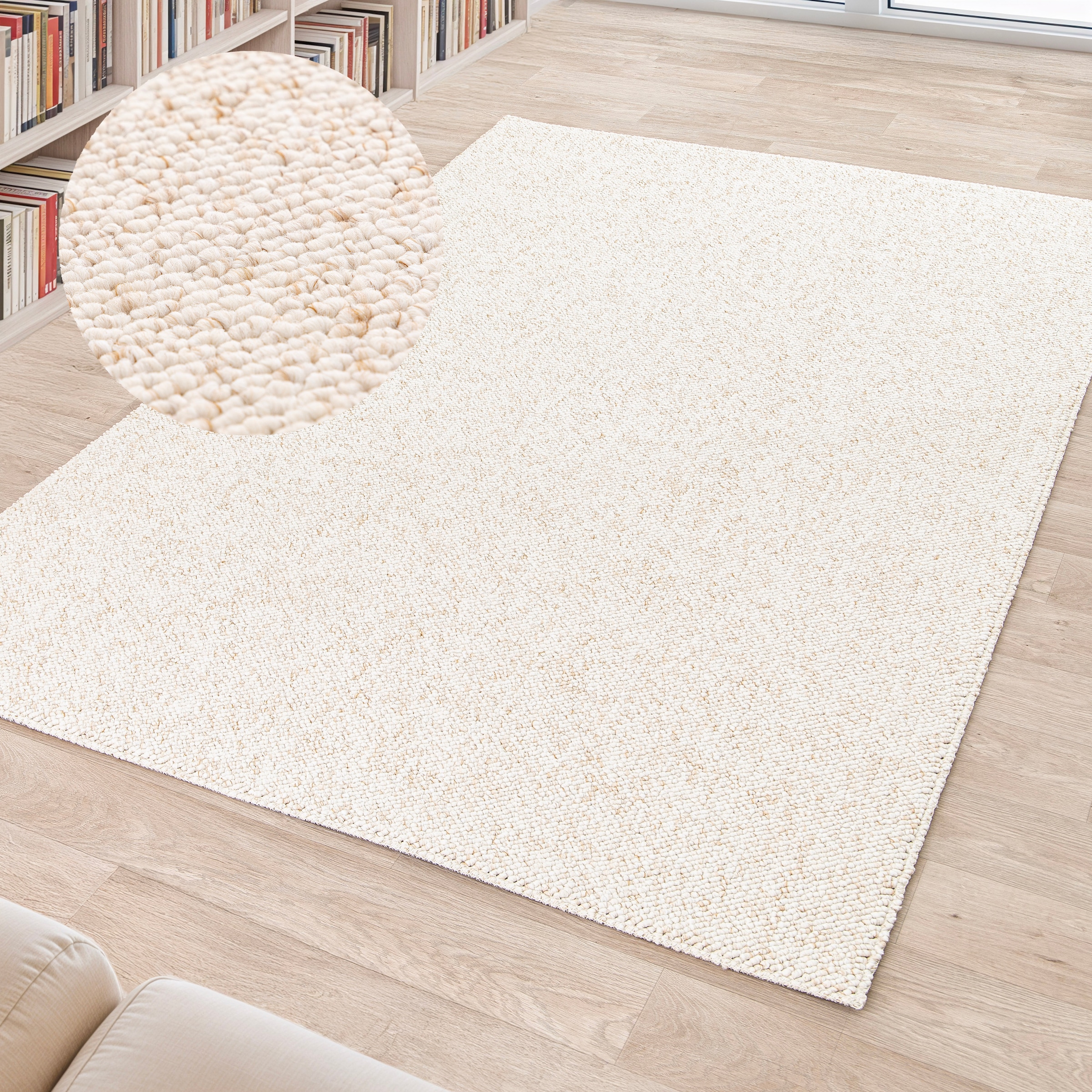 my home Teppich "Wohlde, Made in Belgium" rechteckig 10 mm Höhe Woll-Look, günstig online kaufen