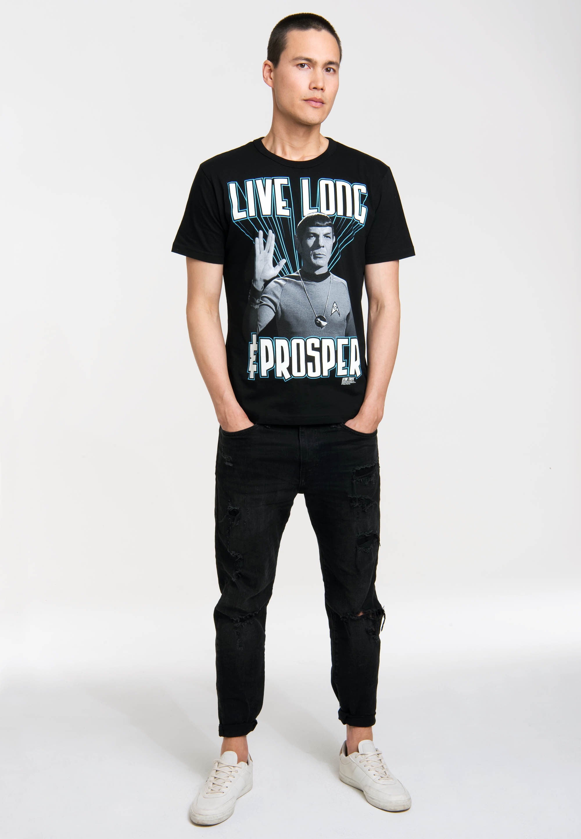 LOGOSHIRT T-Shirt »Spock – Star Trek – Live Long & Prosper«, mit coolem Frontprint