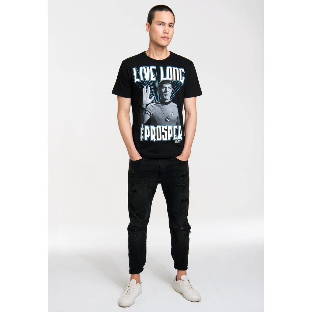 LOGOSHIRT T-Shirt »Spock – Star Trek – Live Long & Prosper«, mit coolem Frontprint