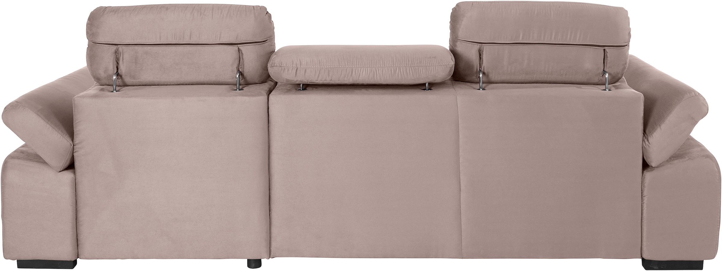 COTTA Ecksofa »Lola L-Form mit Kopfteilfunktion & Hocker«, (Set, mit Hocker), wahlweise mit Bettfunktion, Bettkasten & Armteilverstellung