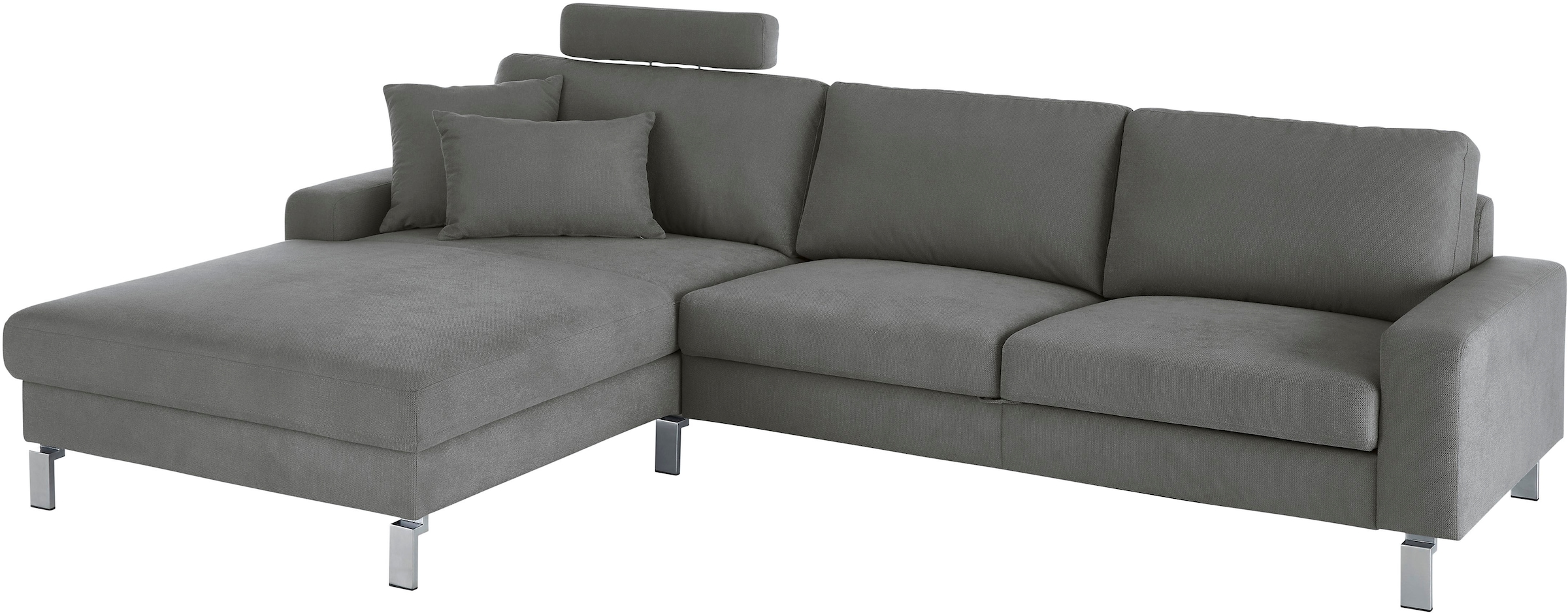 3C Candy Ecksofa »Lecce, wahlweise PUR-Schaumstoff oder Tonnentaschenfederkern«, Bett im 2,5-Sitzer, teilmotorische Schlaffunktion im Longchair, L-Form