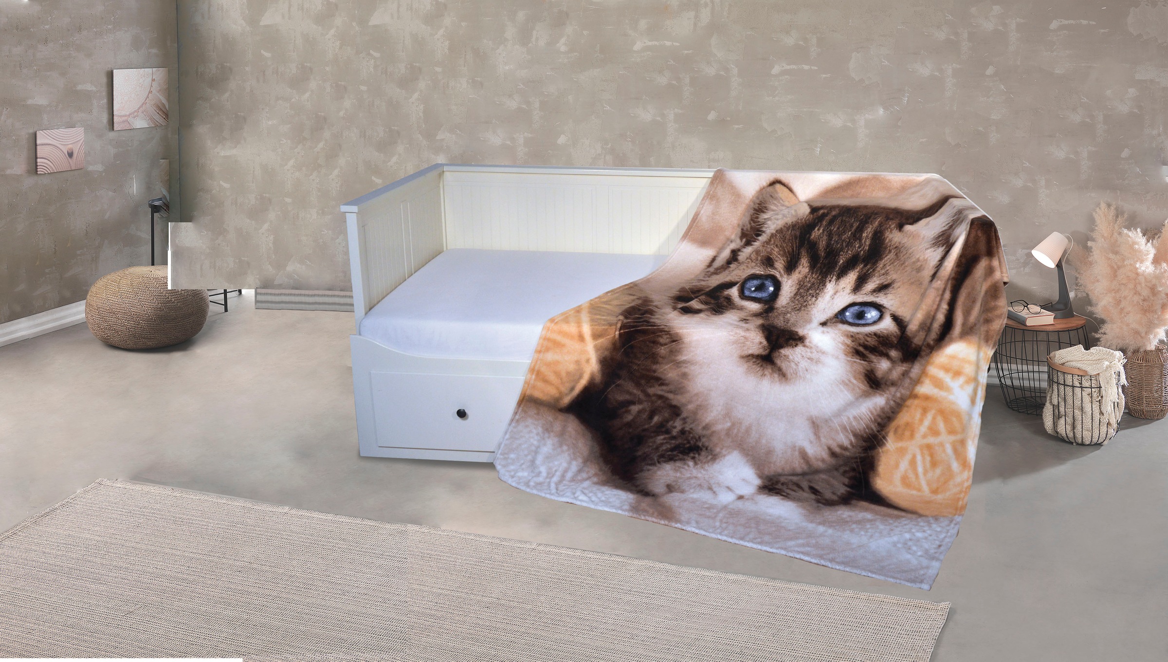 KiNZLER Wohndecke "Mikrofaser Fotodruck "Katze"" Kuscheldecke, bedruckt, 15 günstig online kaufen