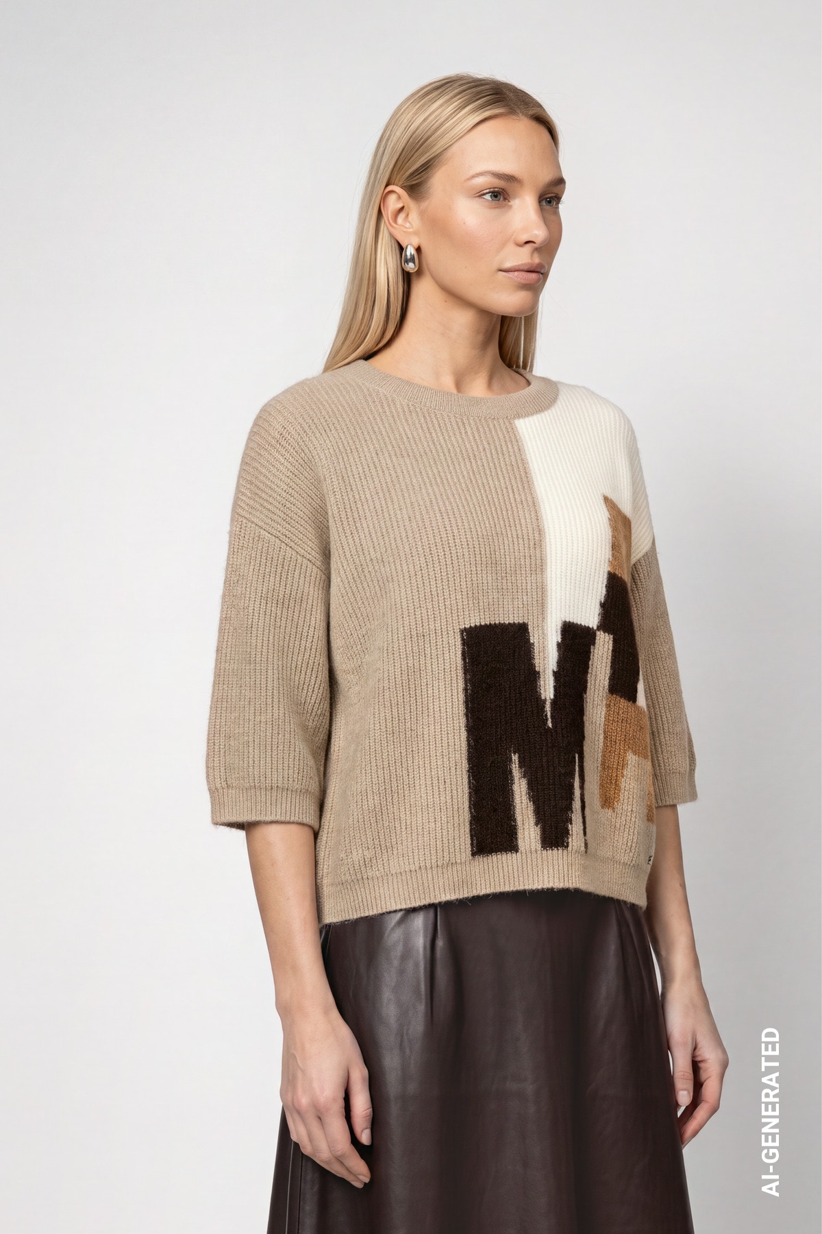 Monari Strickpullover "Pullover Intarsie" Regular fit mit Rundhalsausschnitt