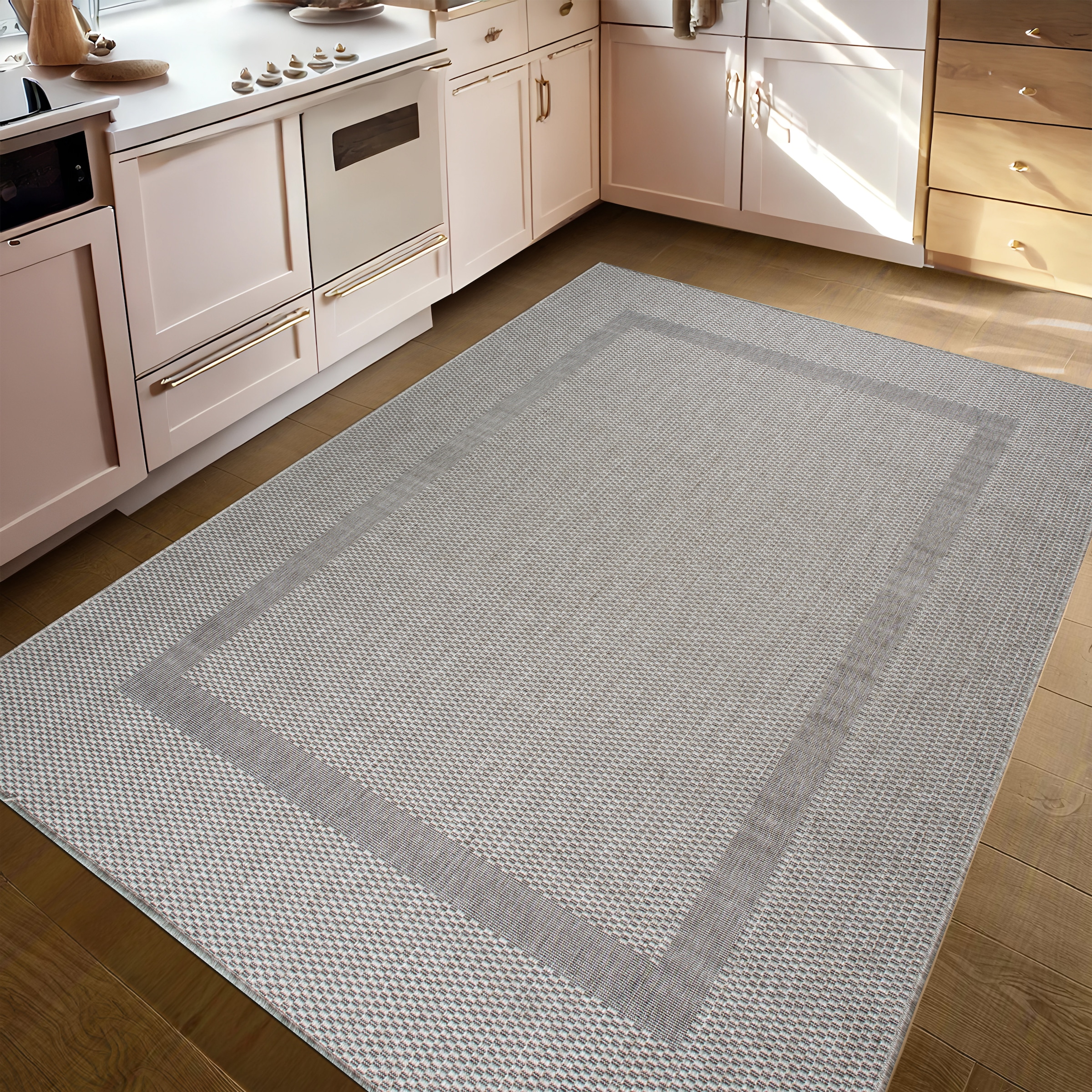 my home Teppich »Venedig Bordüre auch als Läufer erhältlich«, rechteckig, 3 mm Höhe, In- und Outdoor geeignet, Sisal-Optik, Wetterfest & UV-beständig