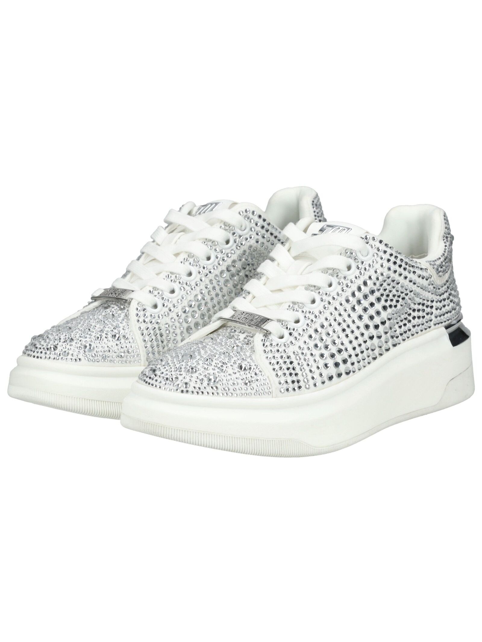 Sneaker STEVE MADDEN "STEVE MADDEN Sneaker Textil", Damen, Gr. 39, weiß, silber, Textil, Schuhe Sneaker 3